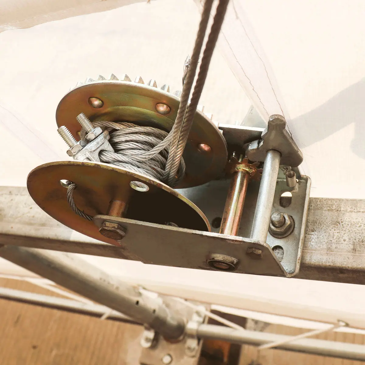 Pro Series 50' x 40' Dual Truss Container Shelter with Heavy Duty 32 oz PVC Cover, Enclosed End Wall and Front Drop, TMG-DT5040CF-PRO - Image 13