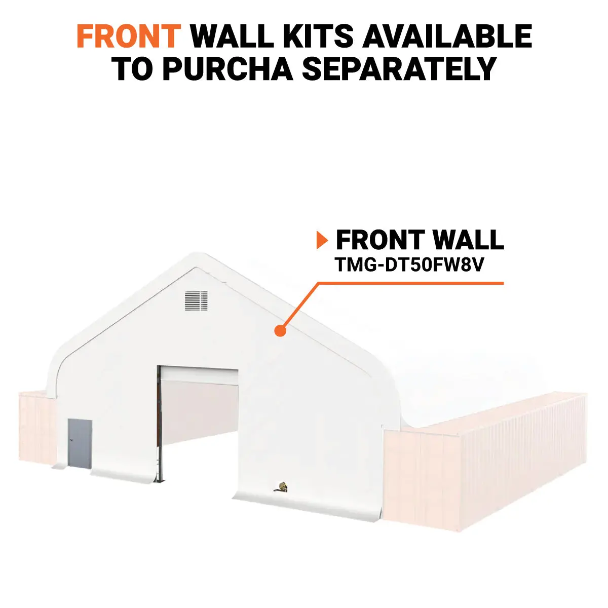 Pro Series 50' x 40' Dual Truss Container Shelter with Heavy Duty 32 oz PVC Cover, Enclosed End Wall and Front Drop, TMG-DT5040CF-PRO - Image 3