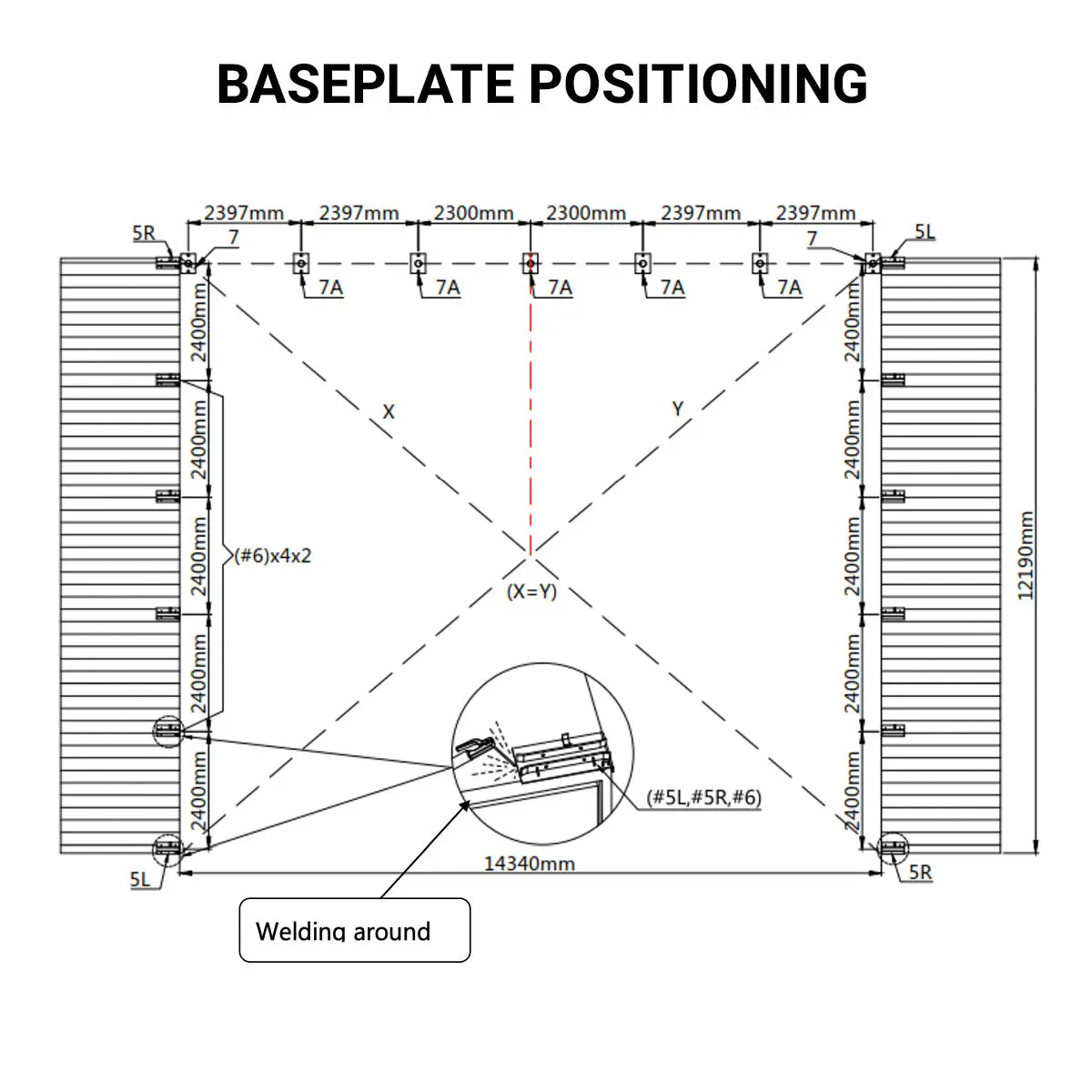 Pro Series 50' x 40' Dual Truss Container Shelter with Heavy Duty 32 oz PVC Cover, Enclosed End Wall and Front Drop, TMG-DT5040CF-PRO - Image 7