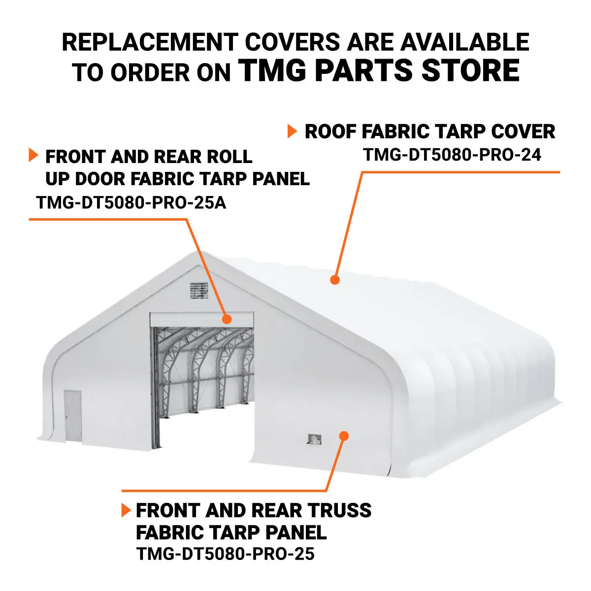 Pro Series 50' x 80' Dual Truss Storage Shelter with Heavy Duty 32 oz PVC Cover & Drive Through Doors, TMG-DT5080-PRO - Image 5