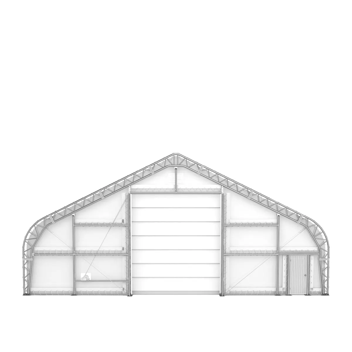 Pro Series 50' x 80' Dual Truss Storage Shelter with Heavy Duty 32 oz PVC Cover & Drive Through Doors, TMG-DT5080-PRO - Image 9