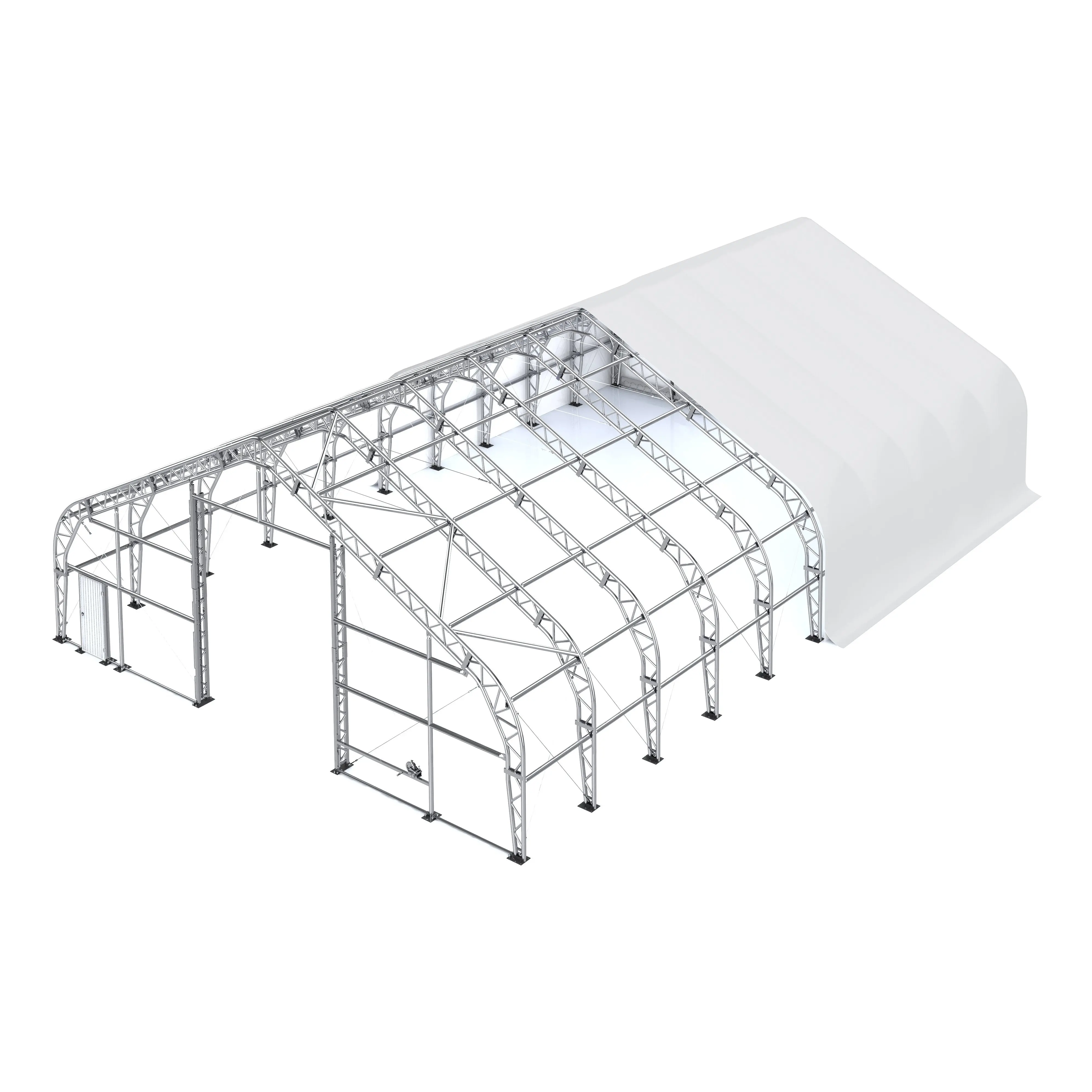 Pro Series 50' x 100' Dual Truss Storage Shelter with Heavy Duty 32 oz PVC Cover & Drive Through Doors, TMG-DT50100-PRO - Image 11