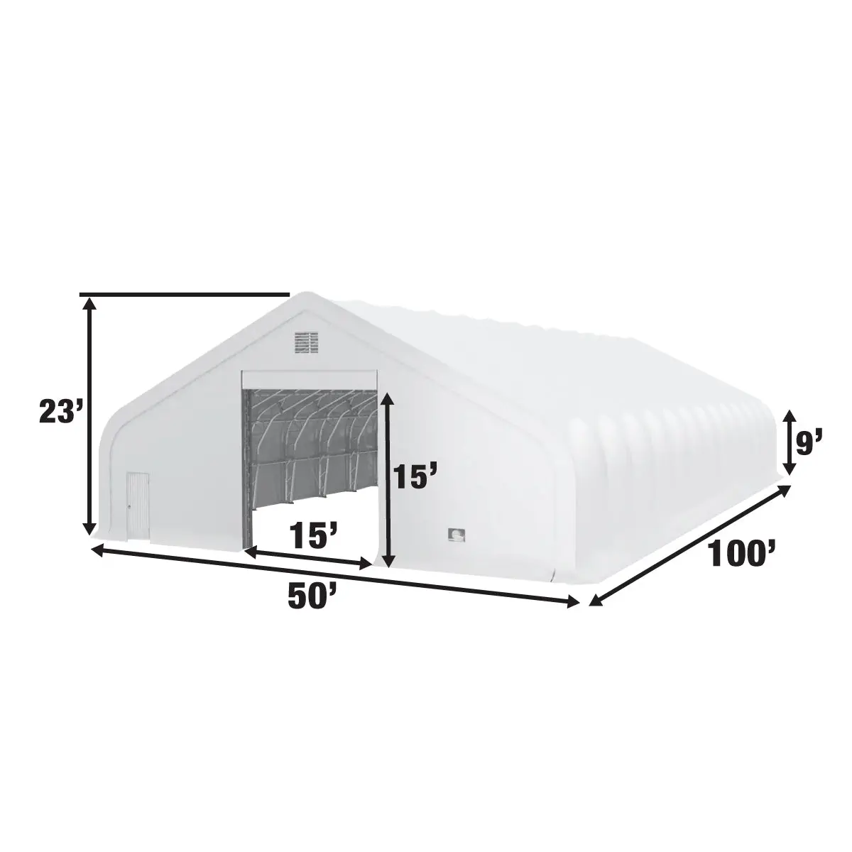Pro Series 50' x 100' Dual Truss Storage Shelter with Heavy Duty 32 oz PVC Cover & Drive Through Doors, TMG-DT50100-PRO - Image 8