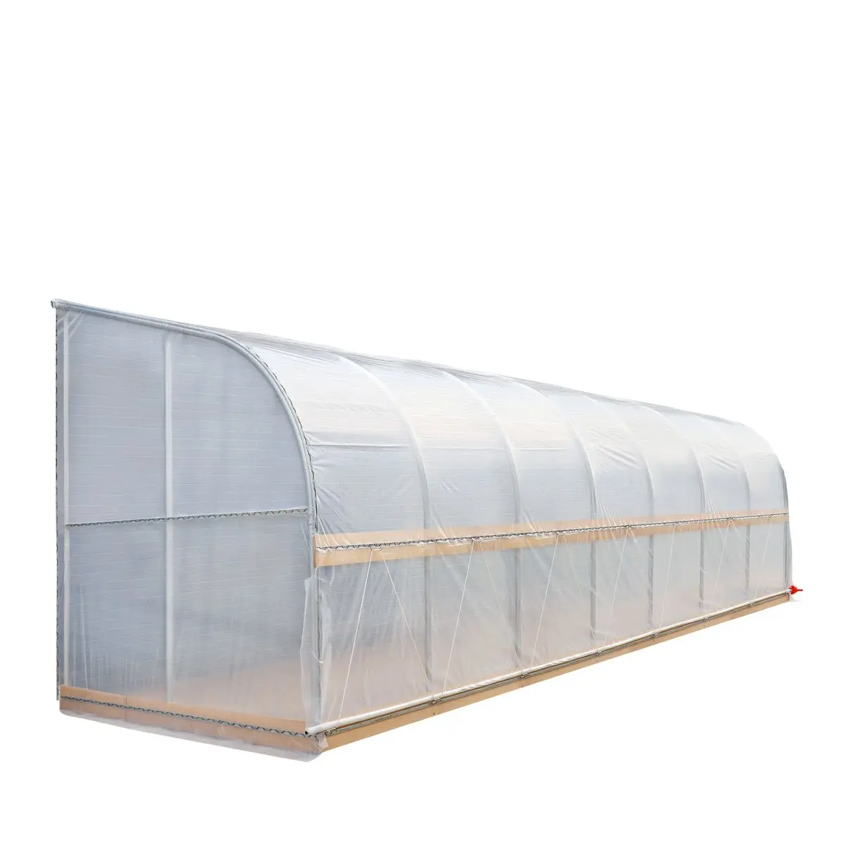 10' x 30' Lean-To Greenhouse Grow Tent w/6 Mil Clear EVA Plastic Film, Cold Frame, Hand Crank Roll-Up Side, 6-½' Sidewall, TMG-GHL1030 - Image 7
