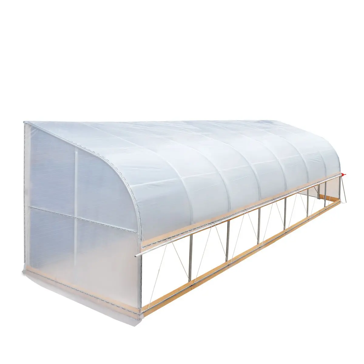 10' x 30' Lean-To Greenhouse Grow Tent w/6 Mil Clear EVA Plastic Film, Cold Frame, Hand Crank Roll-Up Side, 6-½' Sidewall, TMG-GHL1030 - Image 8