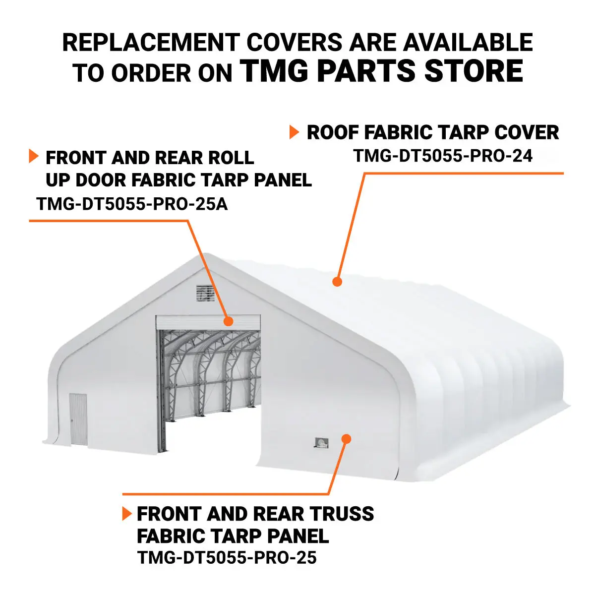 Pro Series 50' x 55' Dual Truss Storage Shelter with Heavy Duty 32 oz PVC Cover & Drive Through Doors, TMG-DT5055-PRO - Image 5