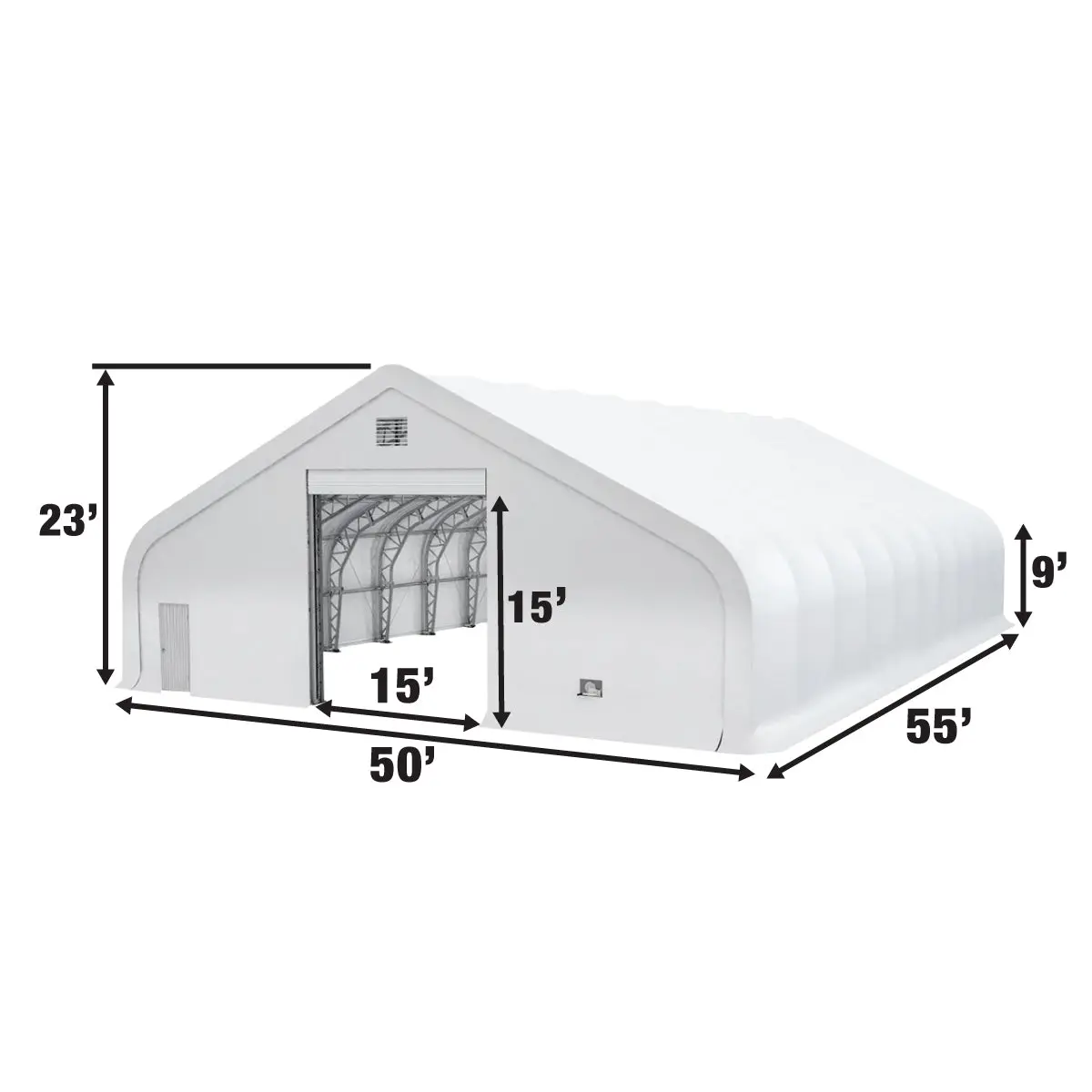 Pro Series 50' x 55' Dual Truss Storage Shelter with Heavy Duty 32 oz PVC Cover & Drive Through Doors, TMG-DT5055-PRO - Image 7