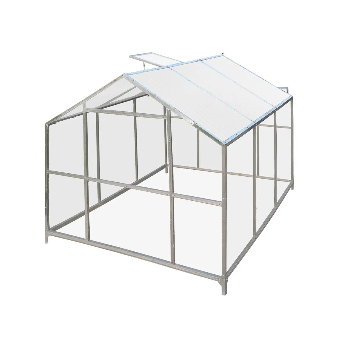 8' x 10' Greenhouse with Galvanized Steel Frame, Polycarbonate Twin-Wall Roof and Crystal-Clear Solid Walls TMG-GH811 - Image 6