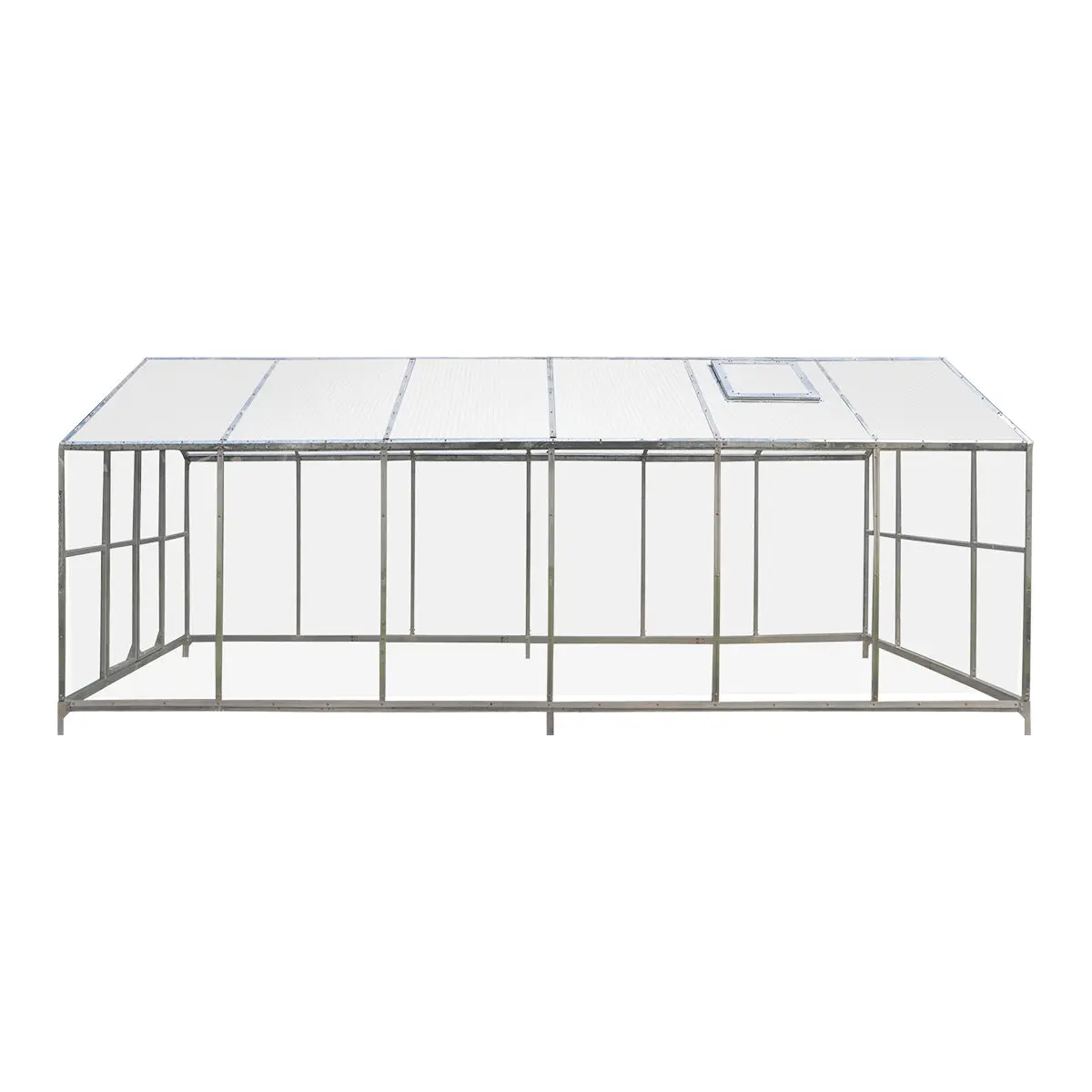 8' x 20' Greenhouse with Galvanized Steel Frame, Polycarbonate Twin-Wall Roof and Crystal-Clear Solid Walls TMG-GH821 - Image 4