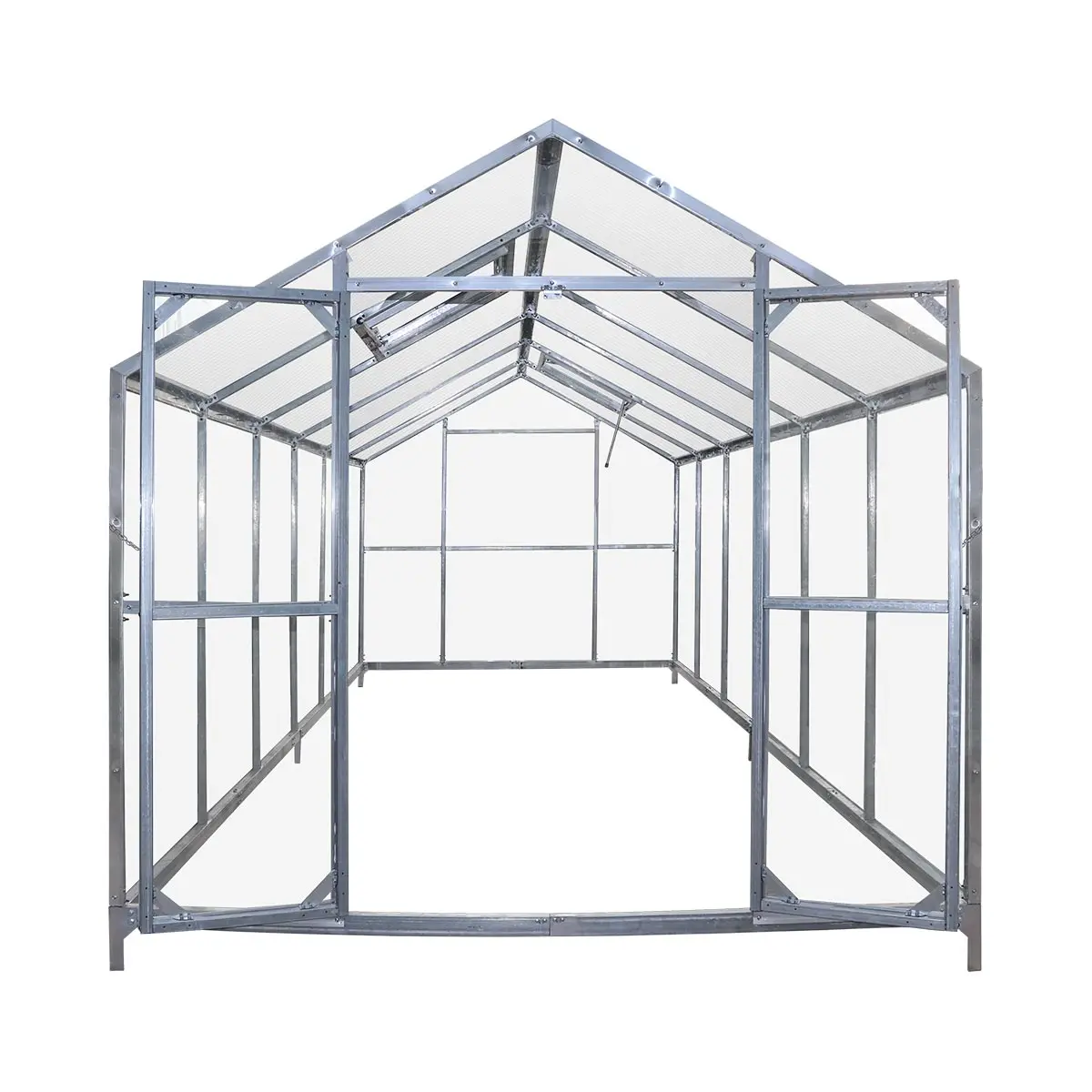 8' x 20' Greenhouse with Galvanized Steel Frame, Polycarbonate Twin-Wall Roof and Crystal-Clear Solid Walls TMG-GH821 - Image 5