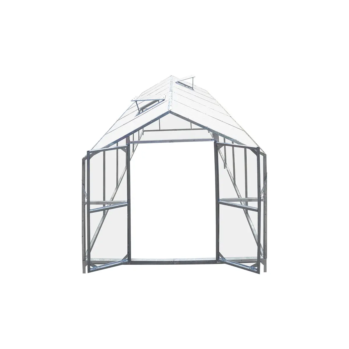 8' x 20' Greenhouse with Galvanized Steel Frame, Polycarbonate Twin-Wall Roof and Crystal-Clear Solid Walls TMG-GH821 - Image 6