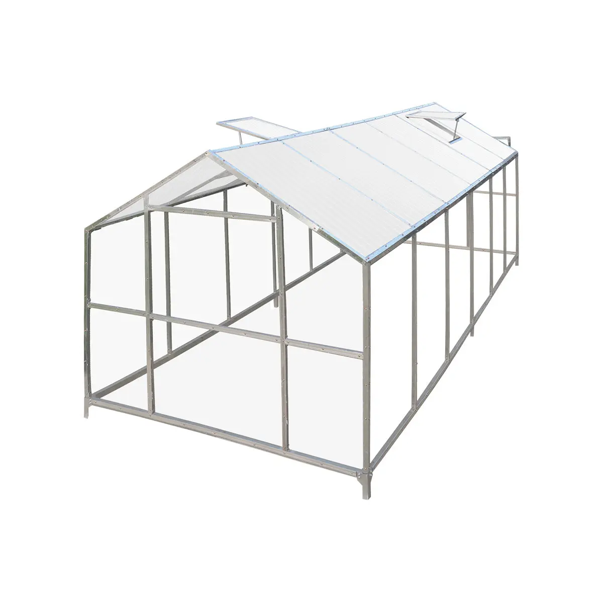 8' x 20' Greenhouse with Galvanized Steel Frame, Polycarbonate Twin-Wall Roof and Crystal-Clear Solid Walls TMG-GH821 - Image 7