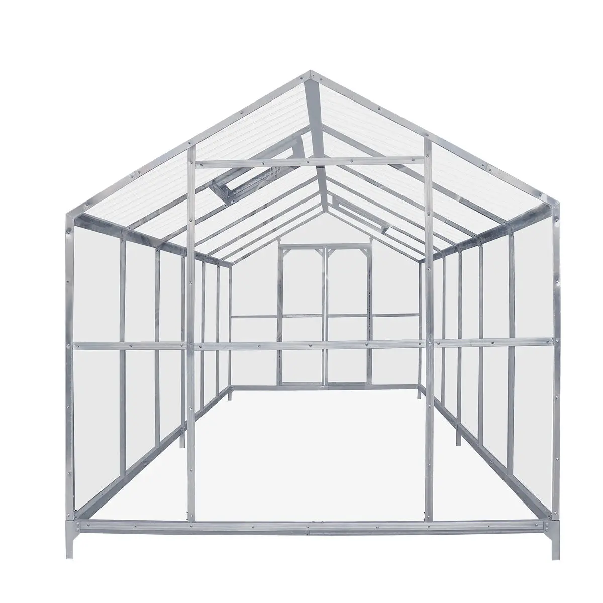 8' x 20' Greenhouse with Galvanized Steel Frame, Polycarbonate Twin-Wall Roof and Crystal-Clear Solid Walls TMG-GH821 - Image 9