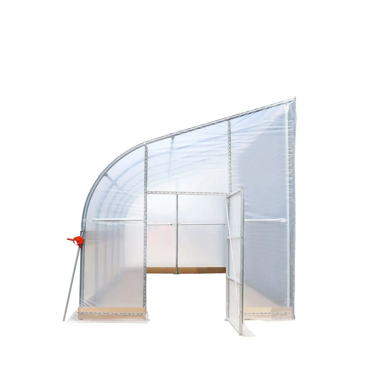 10' x 20' Lean-To Greenhouse Grow Tent w/6 Mil Clear EVA Plastic Film, Cold Frame, Hand Crank Roll-Up Side, 6-½' Sidewall, TMG-GHL1020 - Image 5