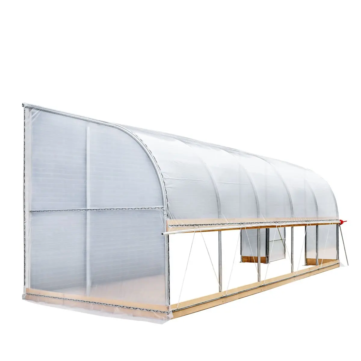 10' x 20' Lean-To Greenhouse Grow Tent w/6 Mil Clear EVA Plastic Film, Cold Frame, Hand Crank Roll-Up Side, 6-½' Sidewall, TMG-GHL1020 - Image 7