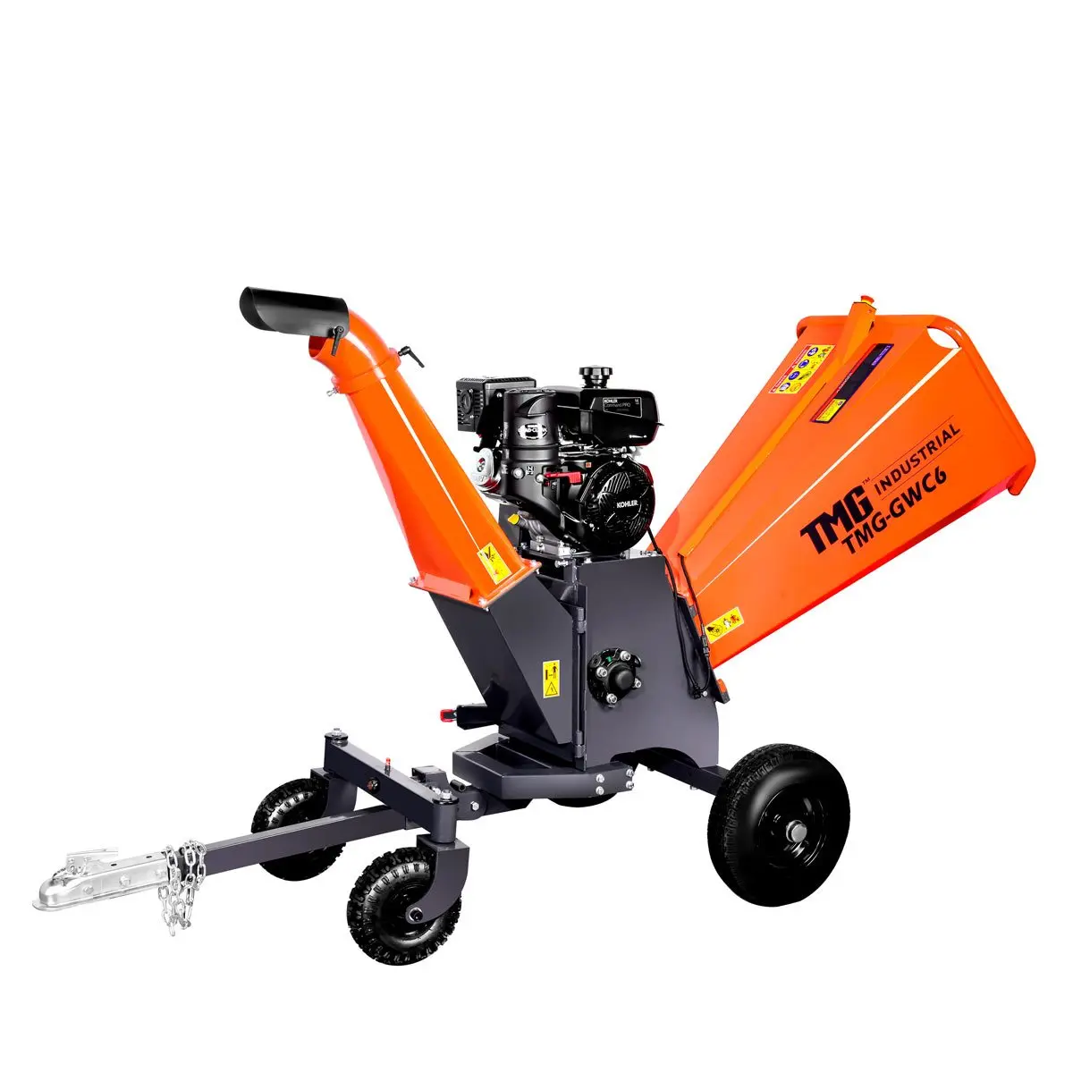 6" Wood Chipper Powered by Kohler 14 HP Command Pro Series, ATV Tow-Behind, 12'' Reversible Blade, Dual Belt Drive, TMG-GWC6 - Image 5
