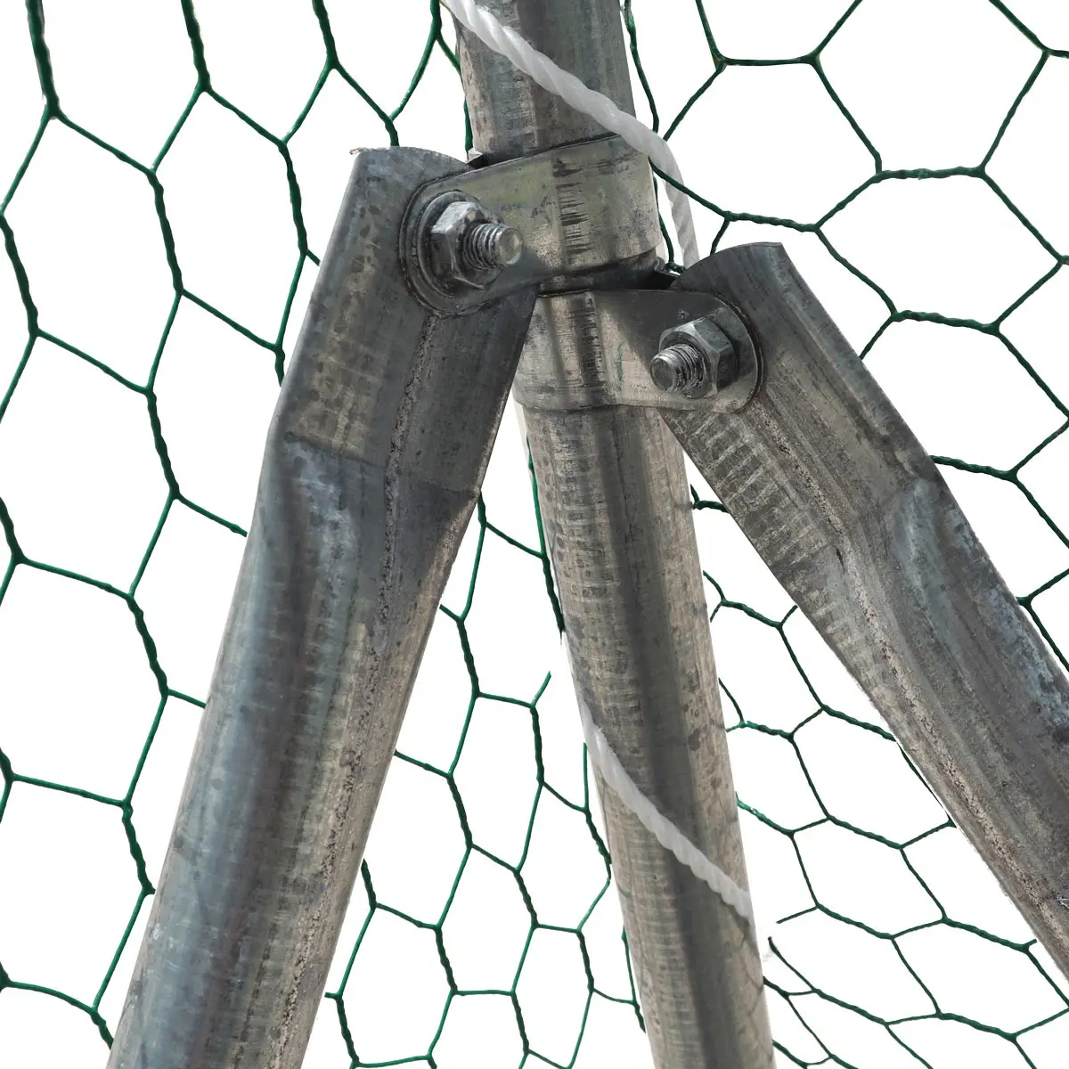 10' x 60' Wire Mesh Chicken Run Shelter Coop, Galvanized Steel, 600 Sq-Ft, Lockable Gate, PVC Coated Mesh, TMG-CRS1060 - Image 11