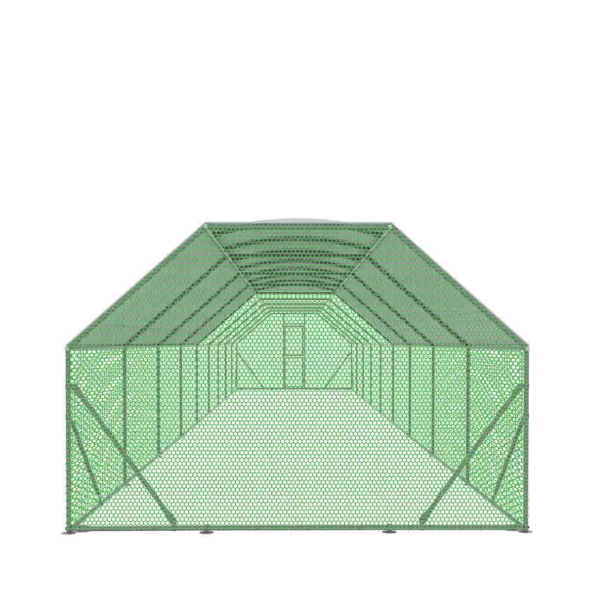 10' x 60' Wire Mesh Chicken Run Shelter Coop, Galvanized Steel, 600 Sq-Ft, Lockable Gate, PVC Coated Mesh, TMG-CRS1060 - Image 13