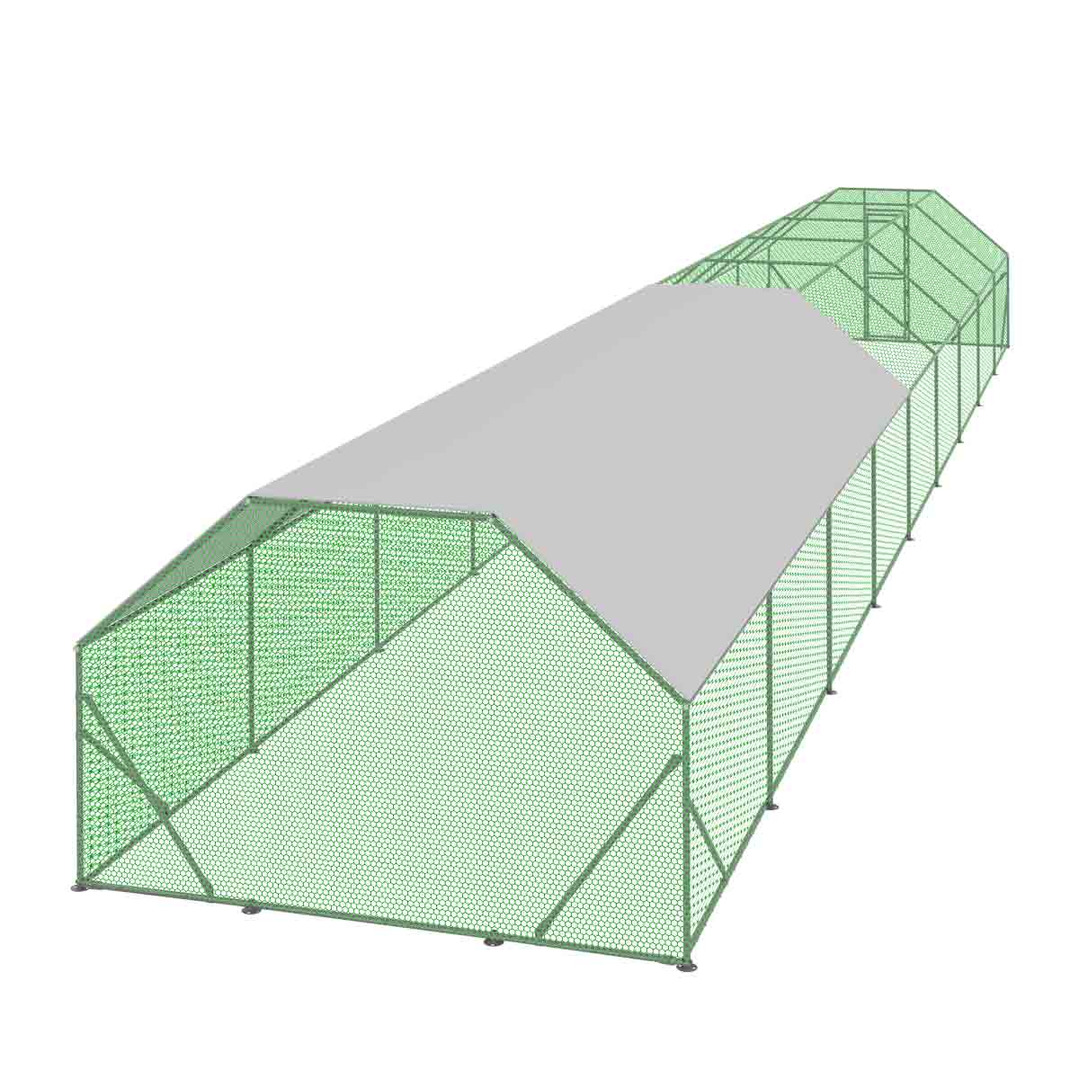 10' x 60' Wire Mesh Chicken Run Shelter Coop, Galvanized Steel, 600 Sq-Ft, Lockable Gate, PVC Coated Mesh, TMG-CRS1060 - Image 18