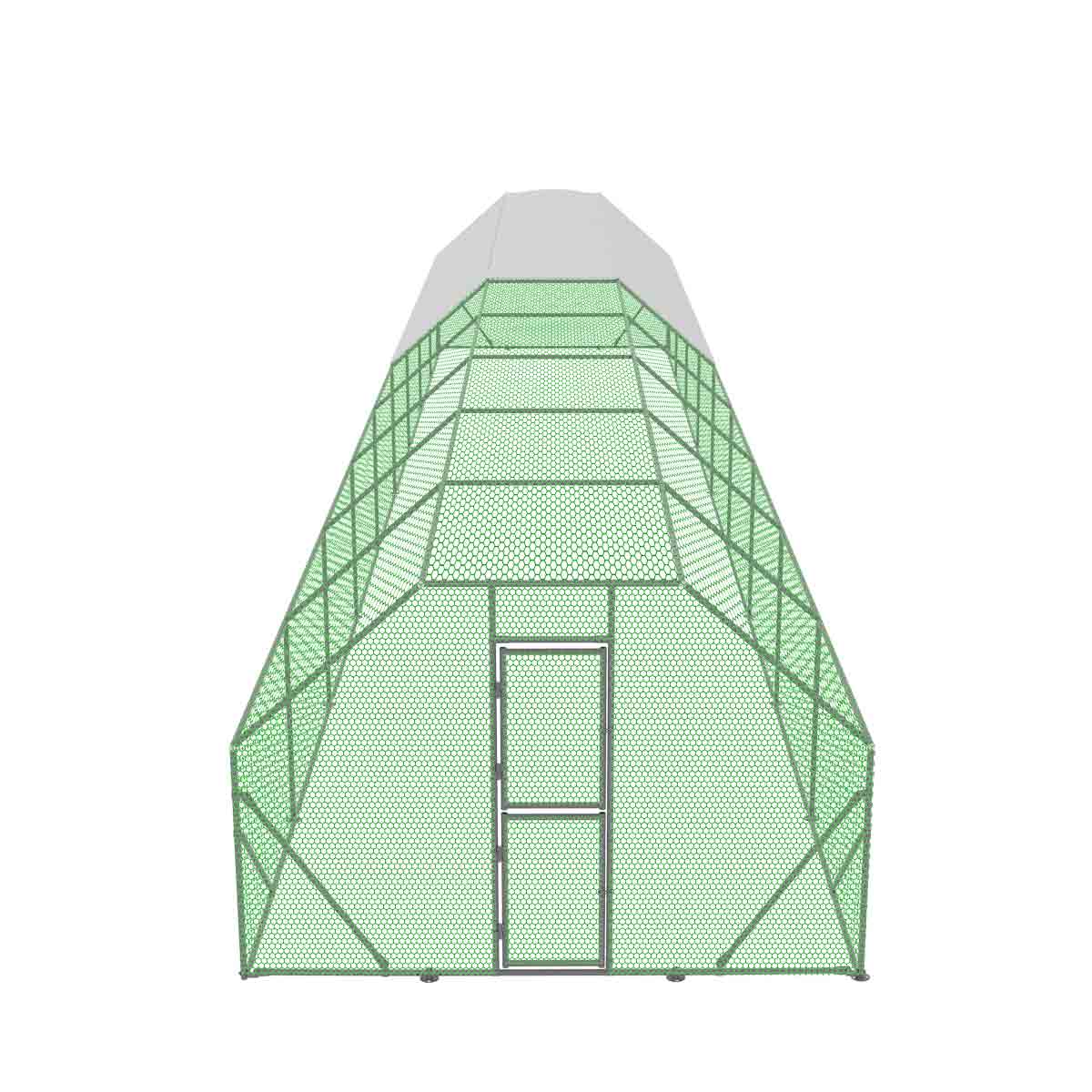 10' x 60' Wire Mesh Chicken Run Shelter Coop, Galvanized Steel, 600 Sq-Ft, Lockable Gate, PVC Coated Mesh, TMG-CRS1060 - Image 20