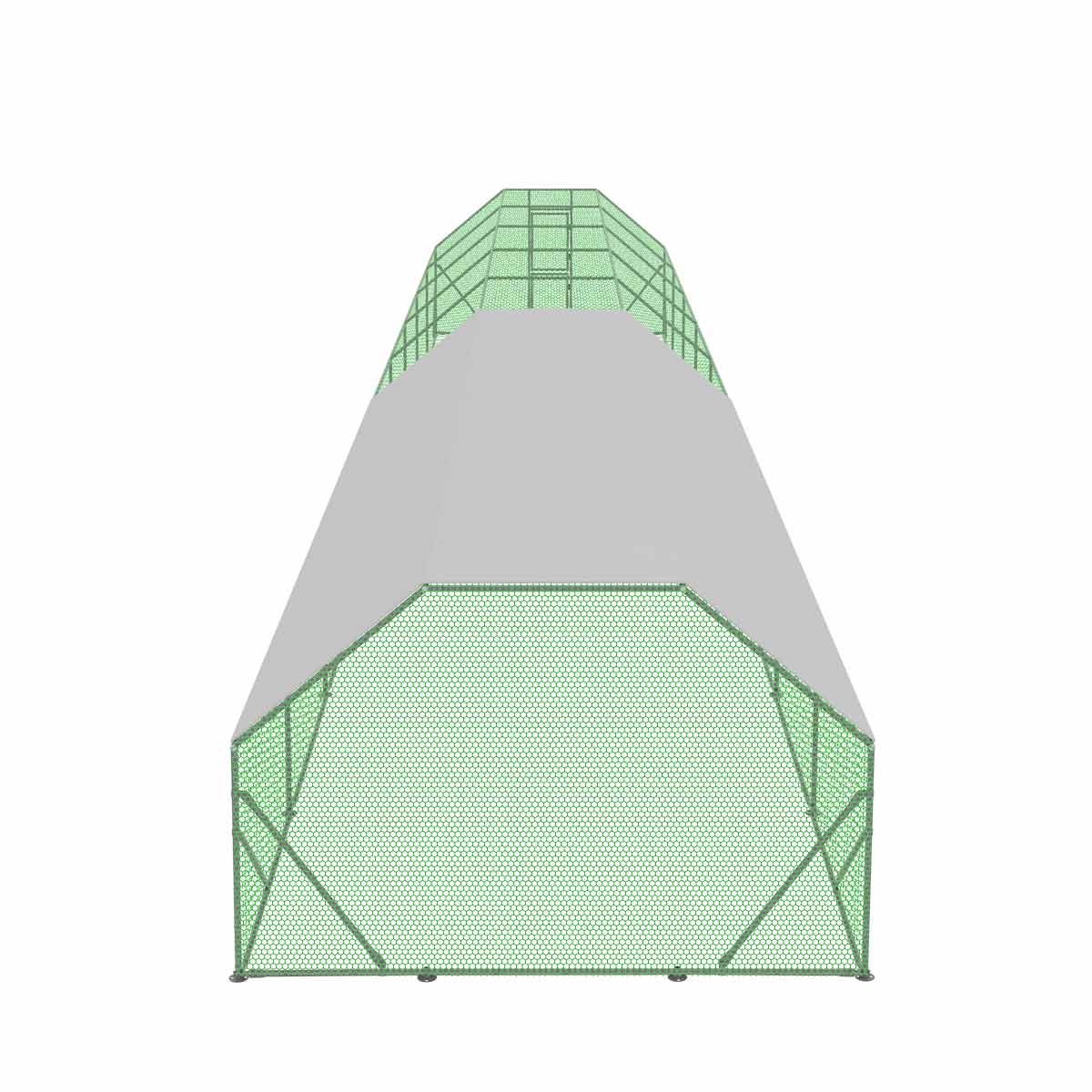 10' x 60' Wire Mesh Chicken Run Shelter Coop, Galvanized Steel, 600 Sq-Ft, Lockable Gate, PVC Coated Mesh, TMG-CRS1060 - Image 21