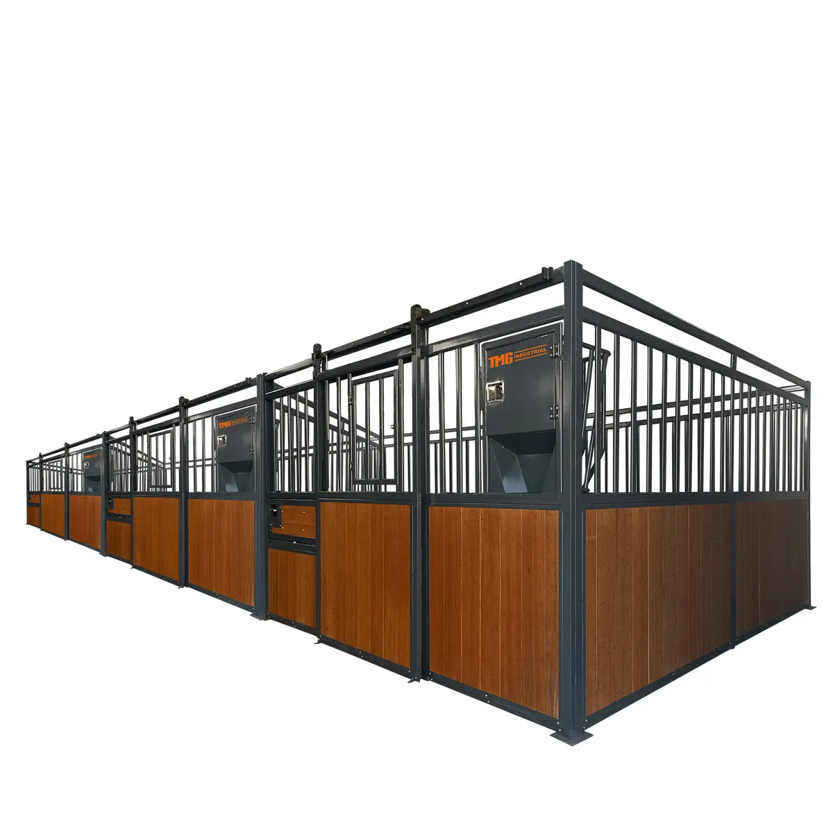 12' Horse Stall Bamboo Panel, Vertical Bar Top, Front panel c/w Window/Feeder and Sliding Door, TMG-FHS13A or FHS13B - Image 10
