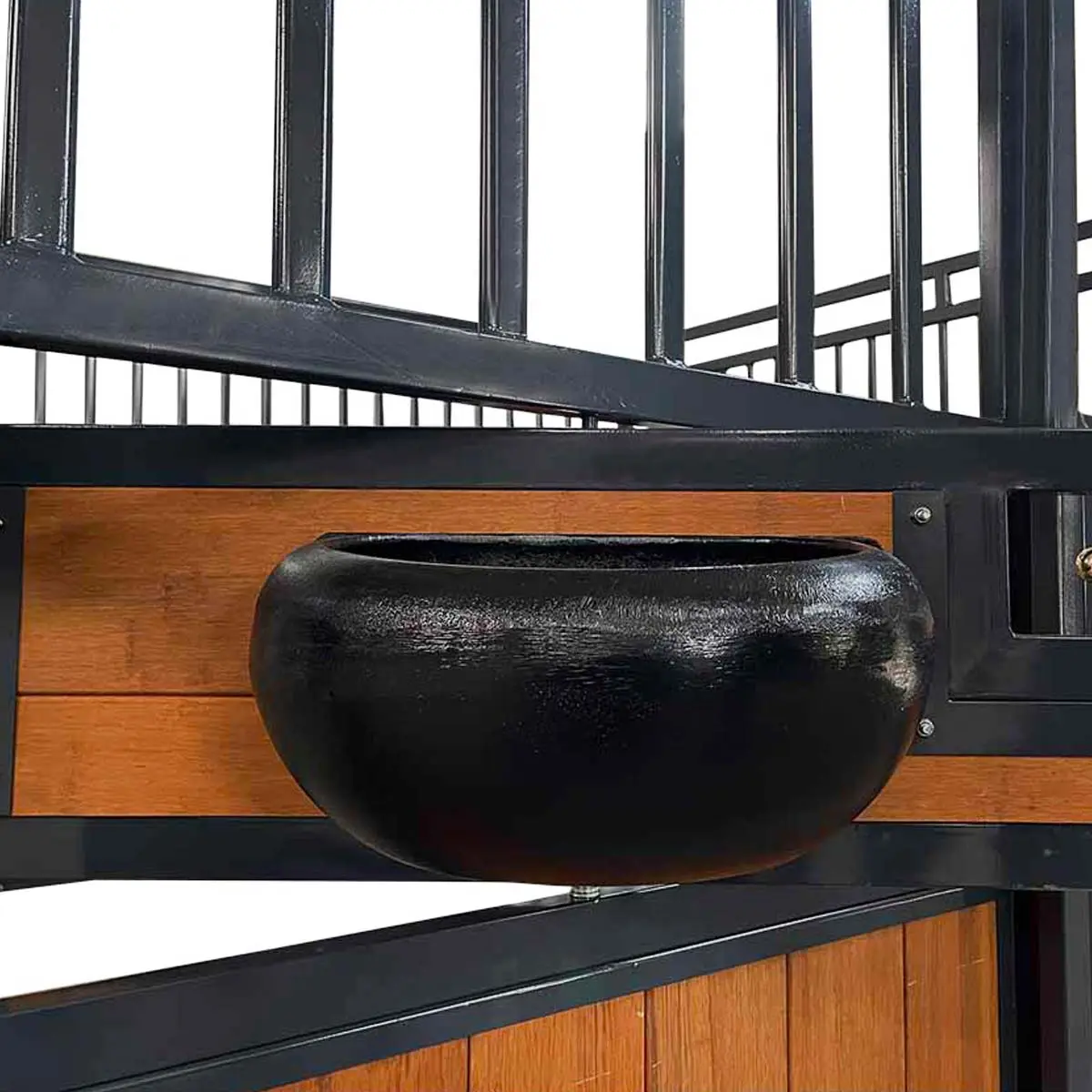 12' Horse Stall Bamboo Panel, Vertical Bar Top, Front panel c/w Window/Feeder and Sliding Door, TMG-FHS13A or FHS13B - Image 13