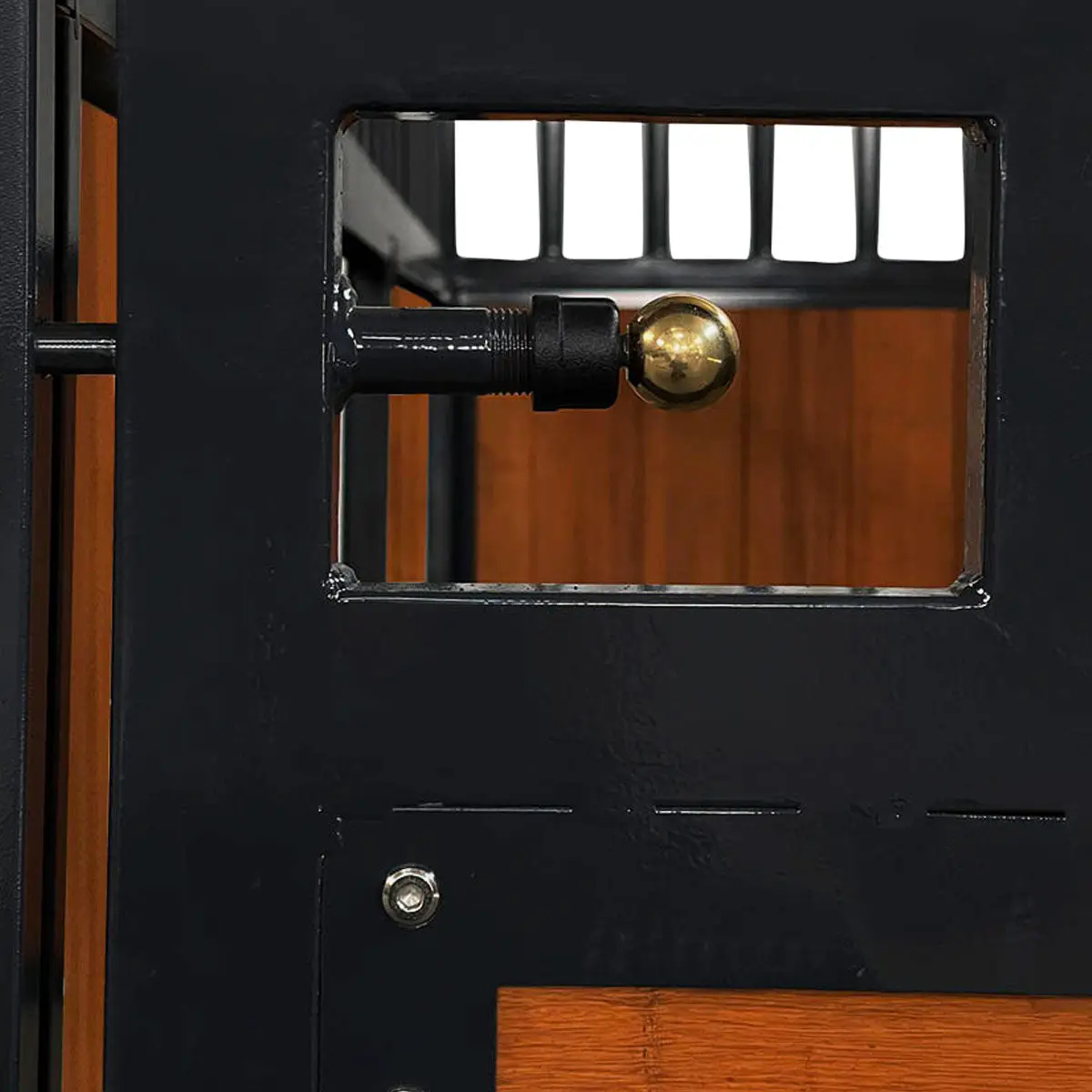 12' Horse Stall Bamboo Panel, Vertical Bar Top, Front panel c/w Window/Feeder and Sliding Door, TMG-FHS13A or FHS13B - Image 14