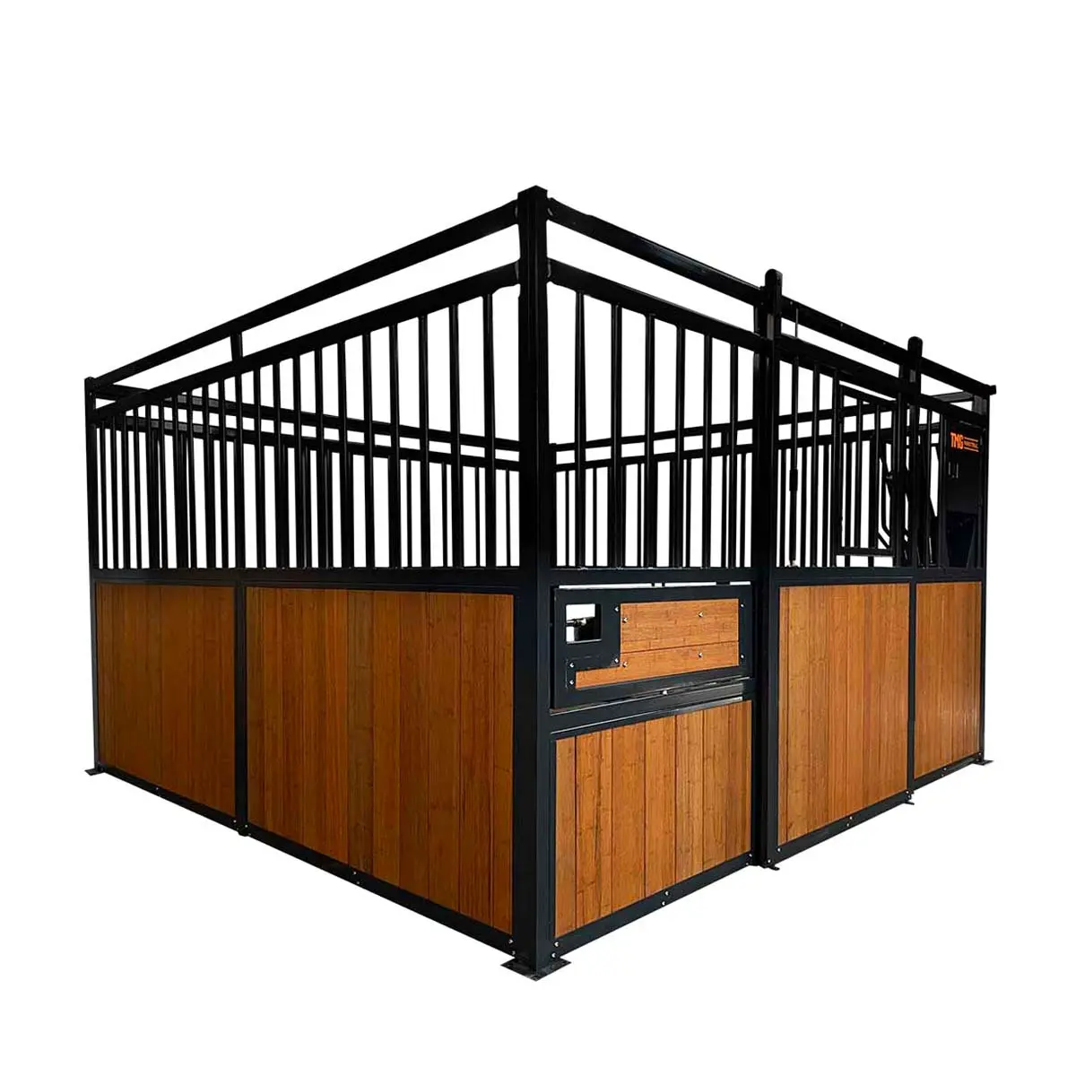 12' Horse Stall Bamboo Panel, Vertical Bar Top, Front panel c/w Window/Feeder and Sliding Door, TMG-FHS13A or FHS13B - Image 4