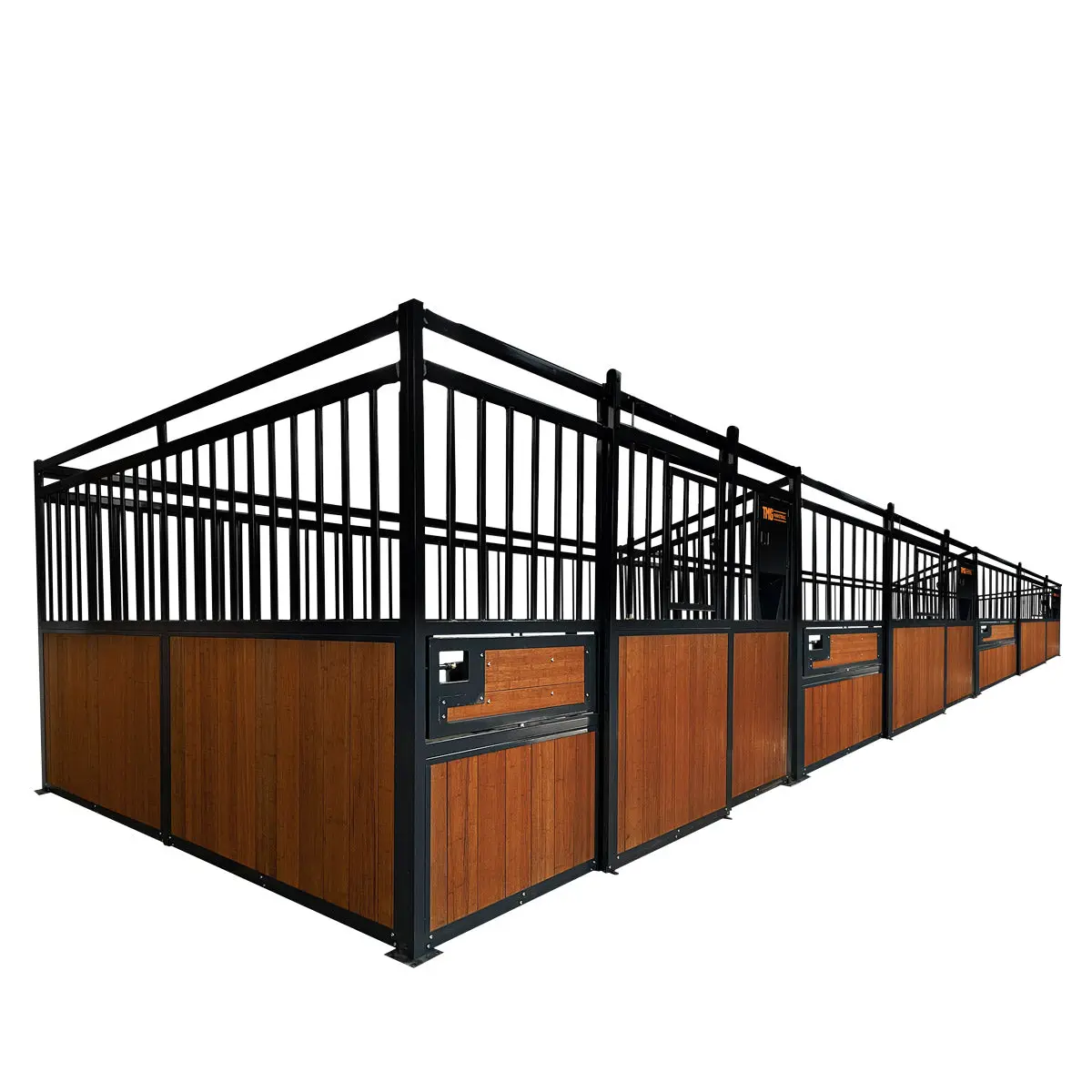 12' Horse Stall Bamboo Panel, Vertical Bar Top, Front panel c/w Window/Feeder and Sliding Door, TMG-FHS13A or FHS13B - Image 9