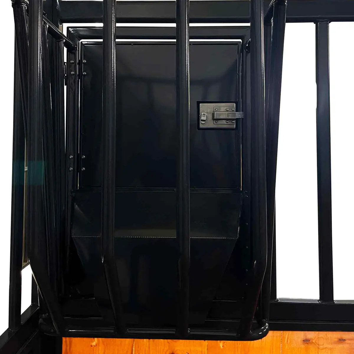 12' Horse Stall Pine Lumber Panel, Vertical Bar Top & Wood-Filled Bottom, Front panel c/w Window/Feeder and Sliding Door, TMG-FHS12A and FHS12B - Image 19