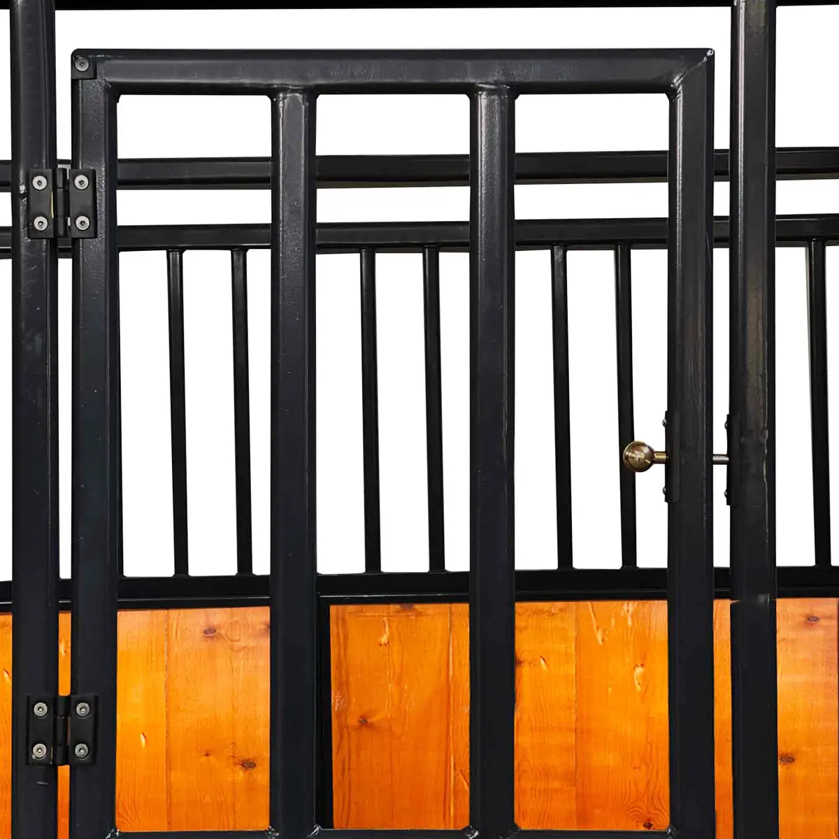 12' Horse Stall Pine Lumber Panel, Vertical Bar Top & Wood-Filled Bottom, Front panel c/w Window/Feeder and Sliding Door, TMG-FHS12A and FHS12B - Image 20