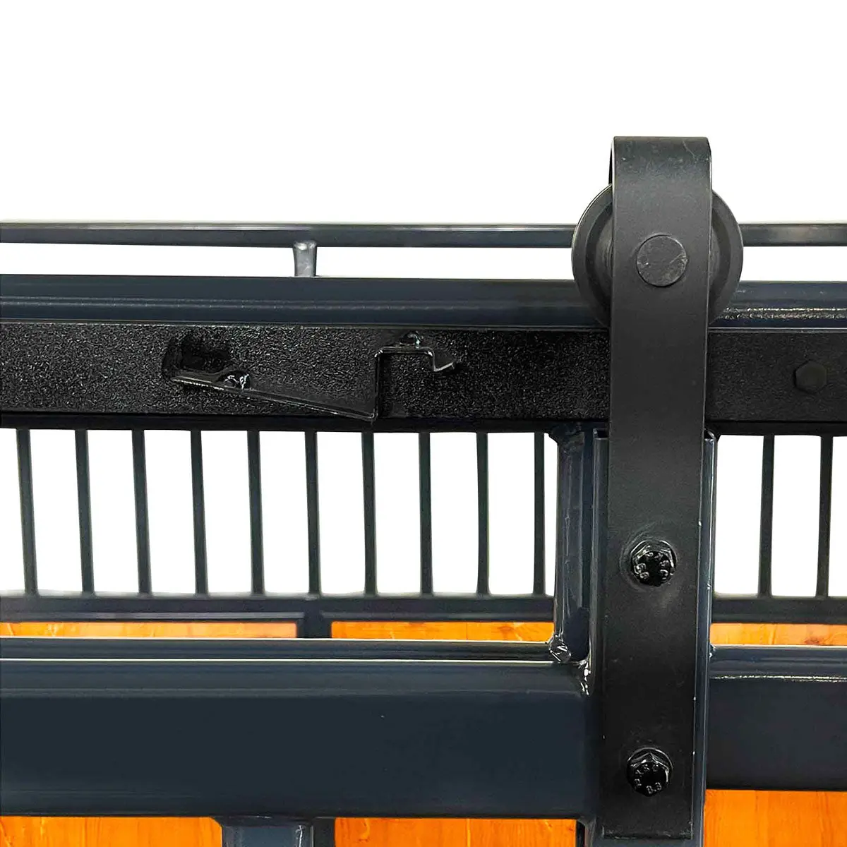 12' Horse Stall Pine Lumber Panel, Vertical Bar Top & Wood-Filled Bottom, Front panel c/w Window/Feeder and Sliding Door, TMG-FHS12A and FHS12B - Image 24