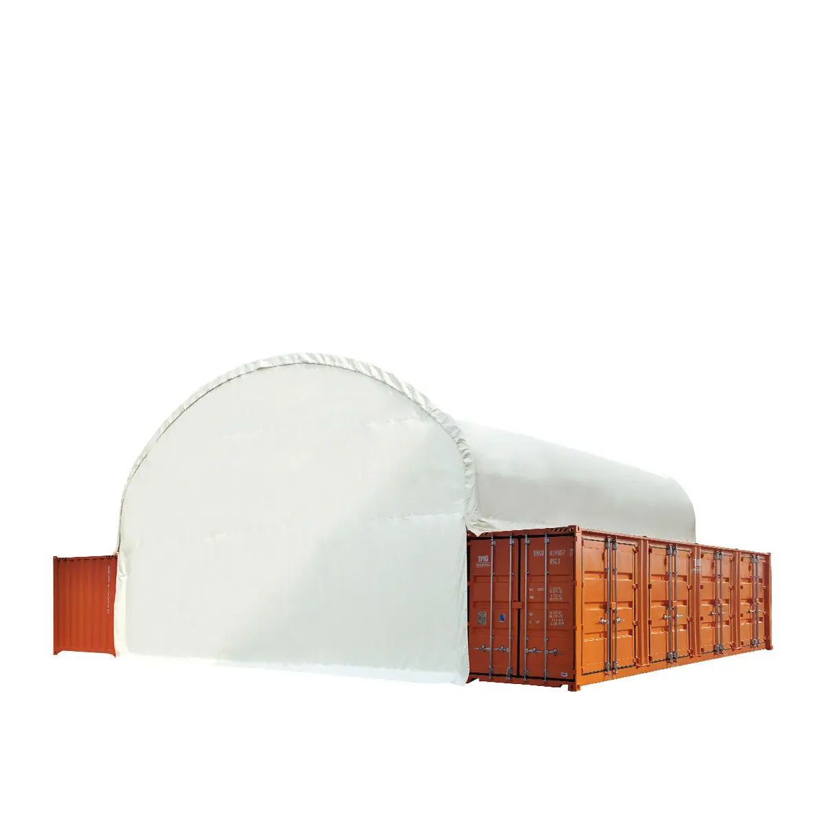 40' x 40' Dual Truss Container Shelter with Heavy Duty 21 oz PVC Cover, Enclosed End Wall & Front Drop, TMG-DT4041CF (Previously DT4040CF) - Image 8