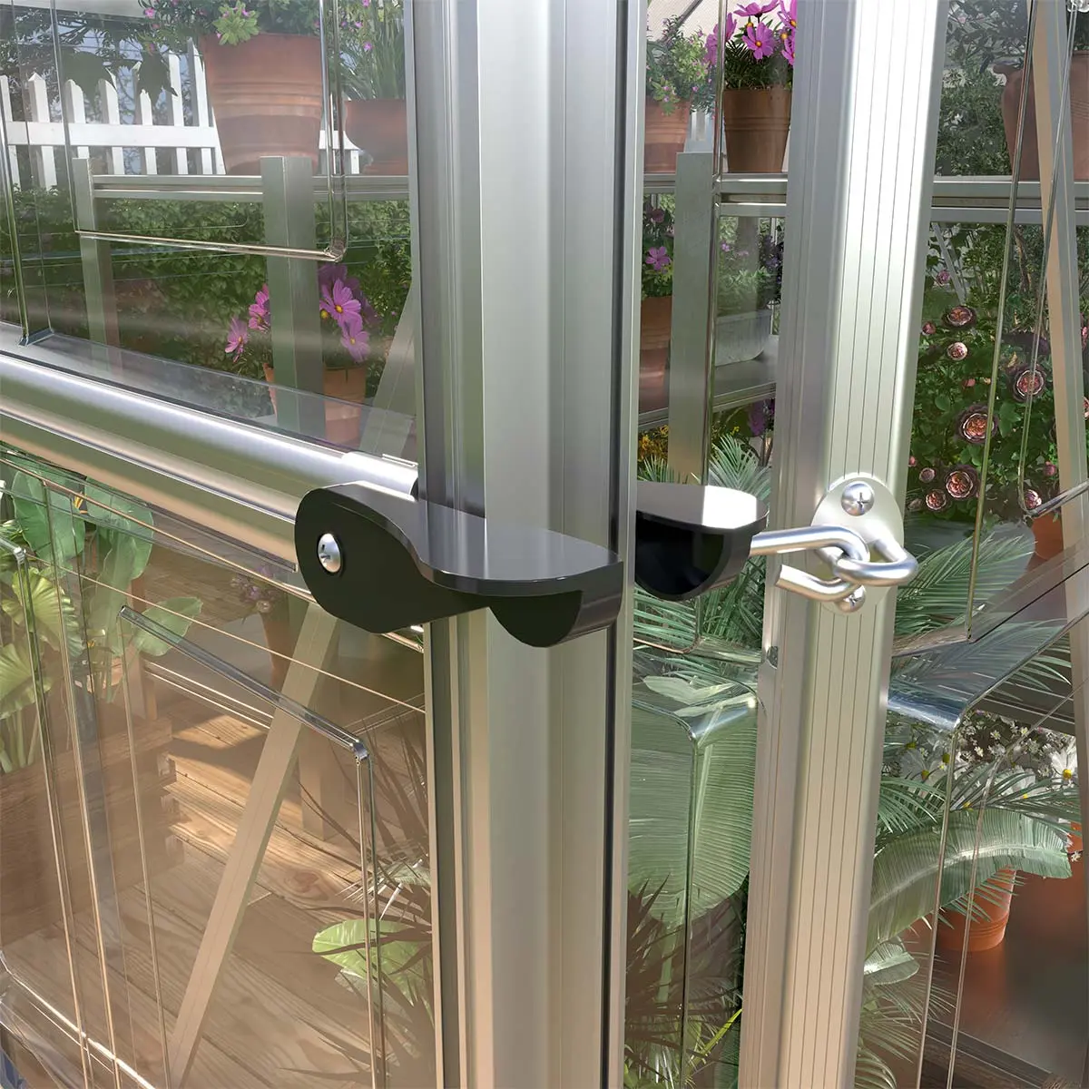 6' x 16' Crystal Clear Greenhouse, Aluminum Frame, Integrated Gutter System, Roof Vents, TMG-GH616 - Image 10