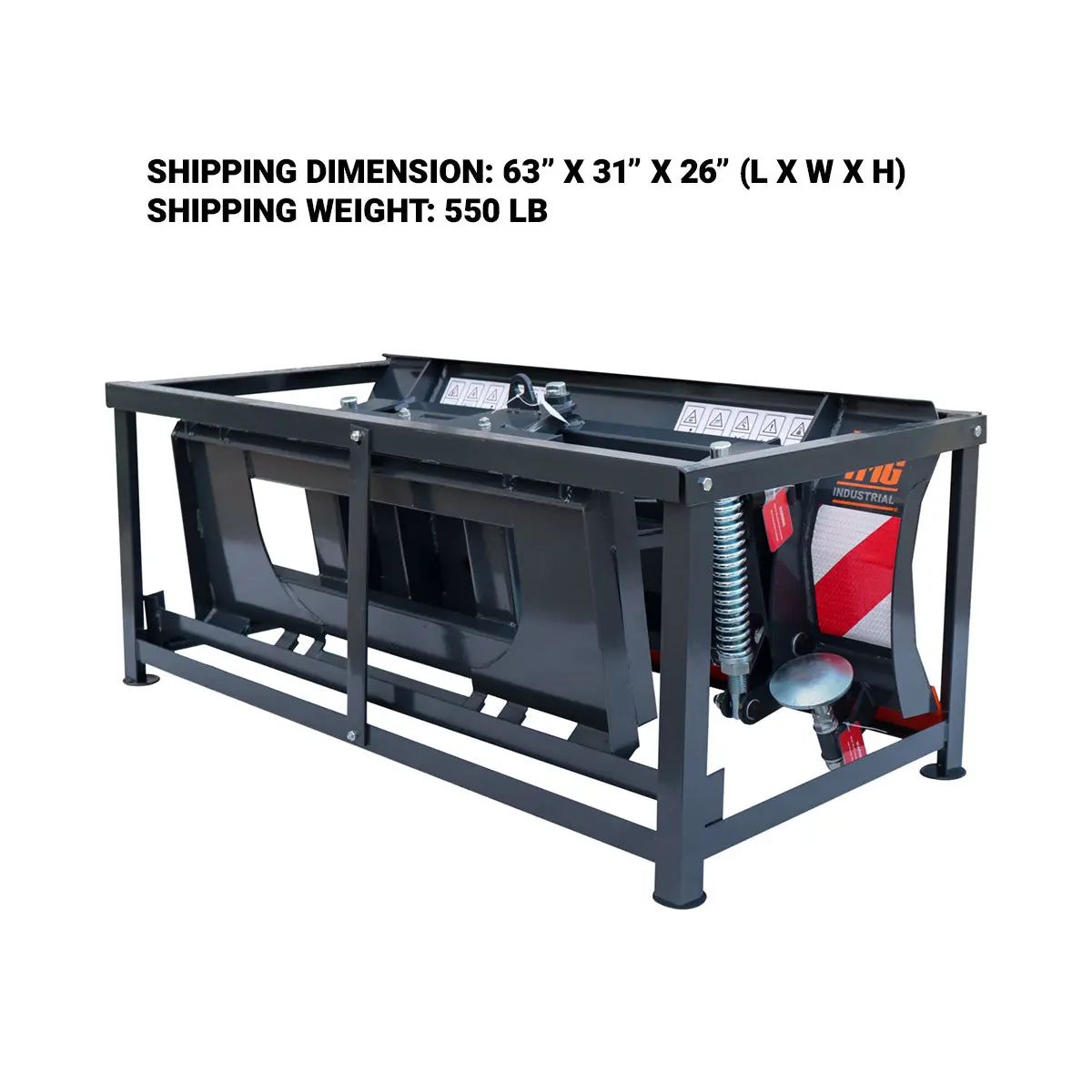 60" Skid Steer Dozer Blade/Snow Pusher, 30° Left & Right, Bolt-On Cutting Edge, Adjustable Skid Shoes, Universal Quick Mount, TMG-DB60 - Image 13