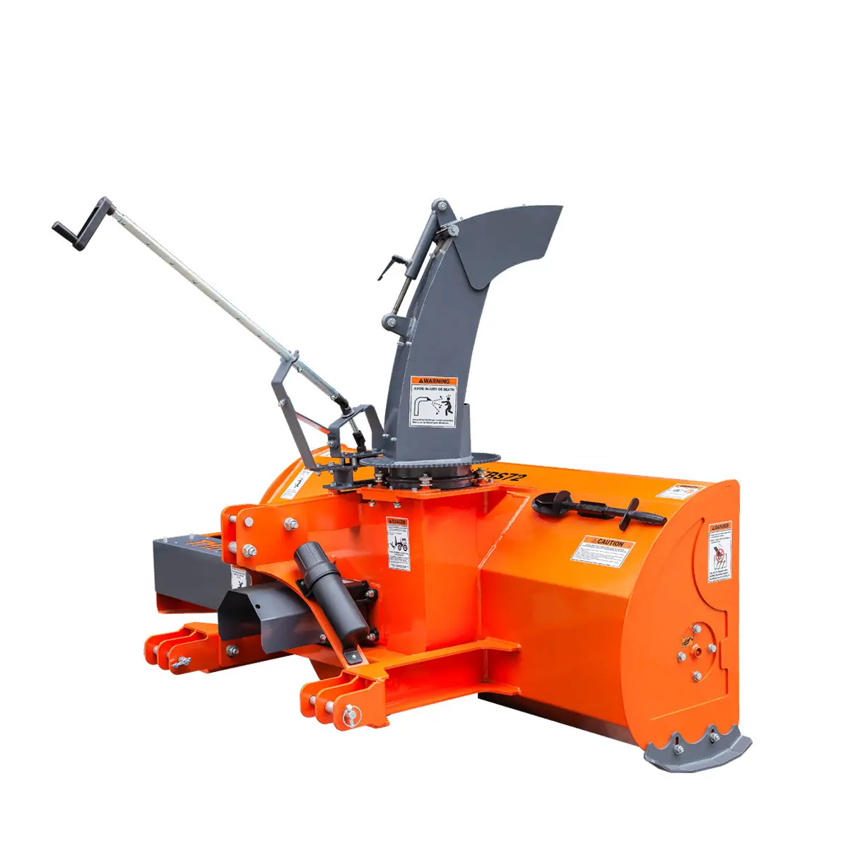 72" 3-Point Hitch Snow Blower, 25-90 HP, 24" Diameter Impeller, 360° Snow Chute, CAT 1 & CAT 2 Suspension, TMG-TBS72 - Image 4