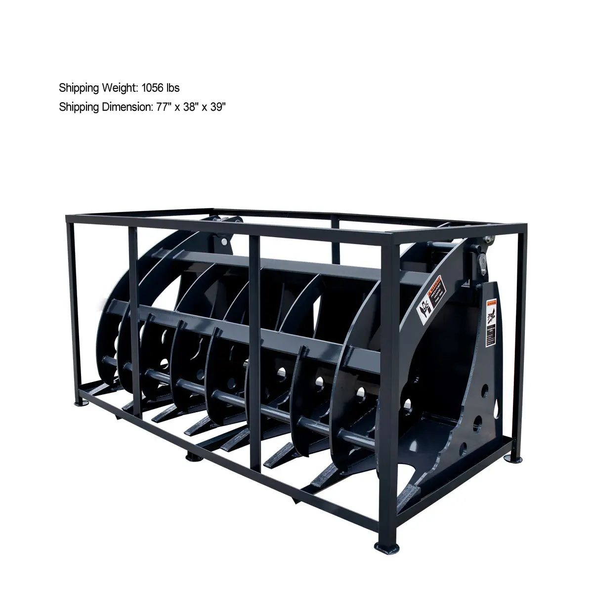 72" Skid Steer Root Rake Clamshell Grapple, Universal Mount, 54" Jaw Opening, 3000 lb Weight Capacity, TMG-SRR75 - Image 14