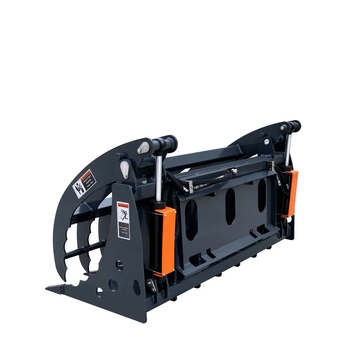 72" Skid Steer Root Rake Clamshell Grapple, Universal Mount, 54" Jaw Opening, 3000 lb Weight Capacity, TMG-SRR75 - Image 7