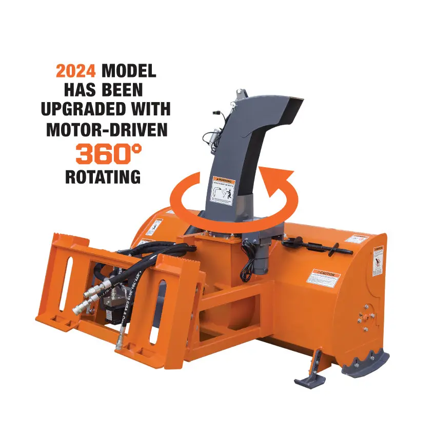 72" Skid Steer Snow Blower, 45-75 HP Loader Required, 24" Diameter Impeller, 360° Motor Driven Snow Chute, TMG-SSB72 - Image 5