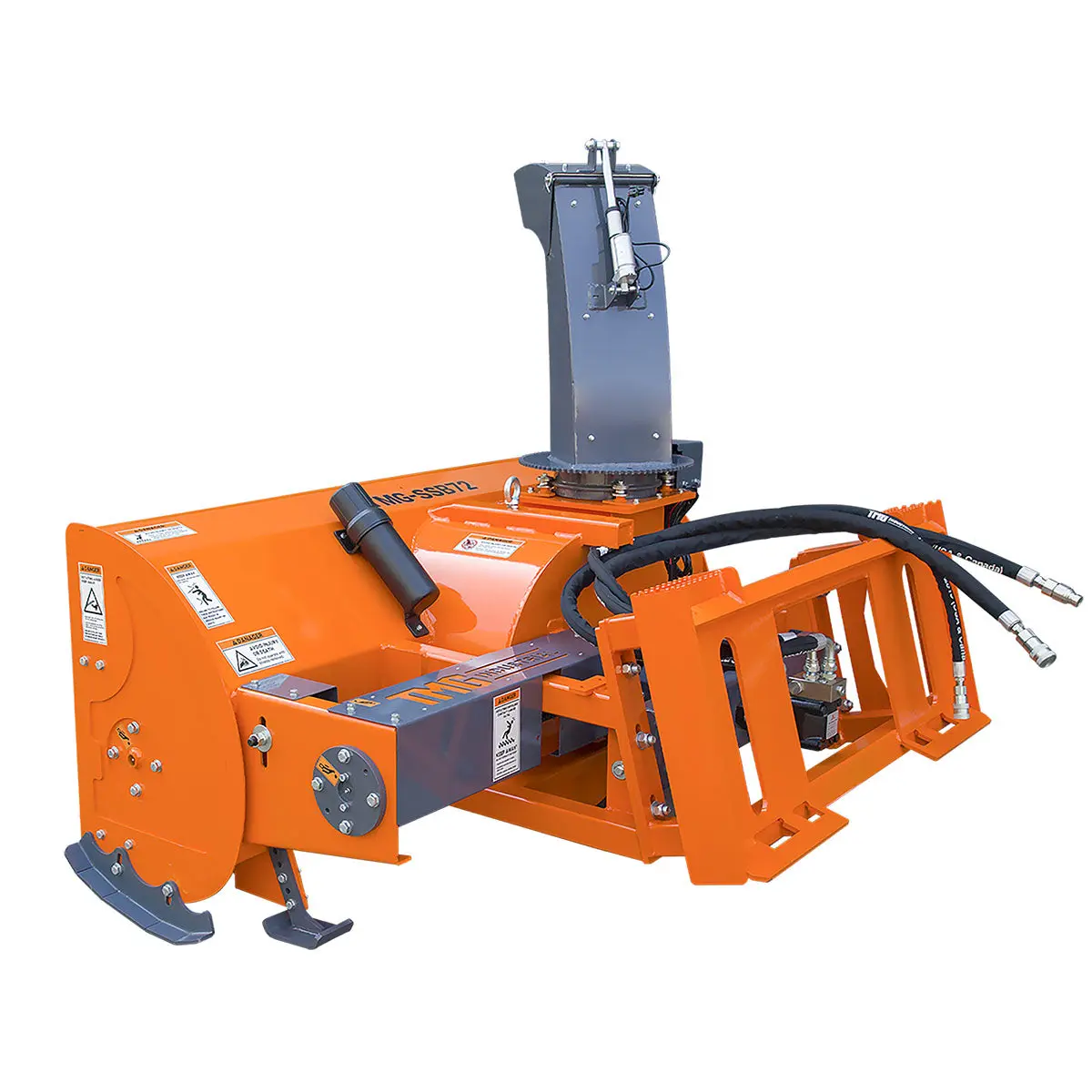 72" Skid Steer Snow Blower, 45-75 HP Loader Required, 24" Diameter Impeller, 360° Motor Driven Snow Chute, TMG-SSB72 - Image 8