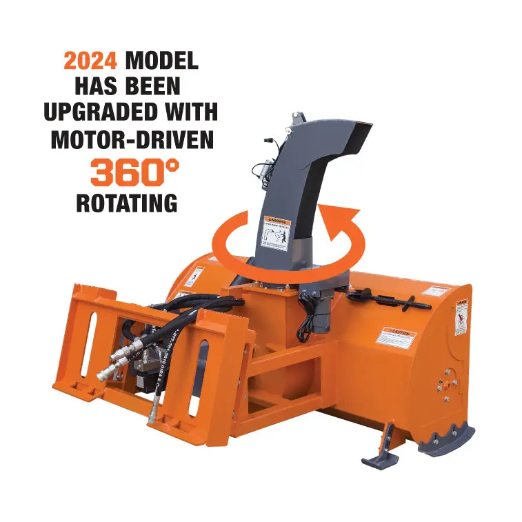 84" Skid Steer Snow Blower 45-75 HP Loader Required, 24" Diameter Impeller, 360° Motor Driven Snow Chute, TMG-SSB84 - Image 6