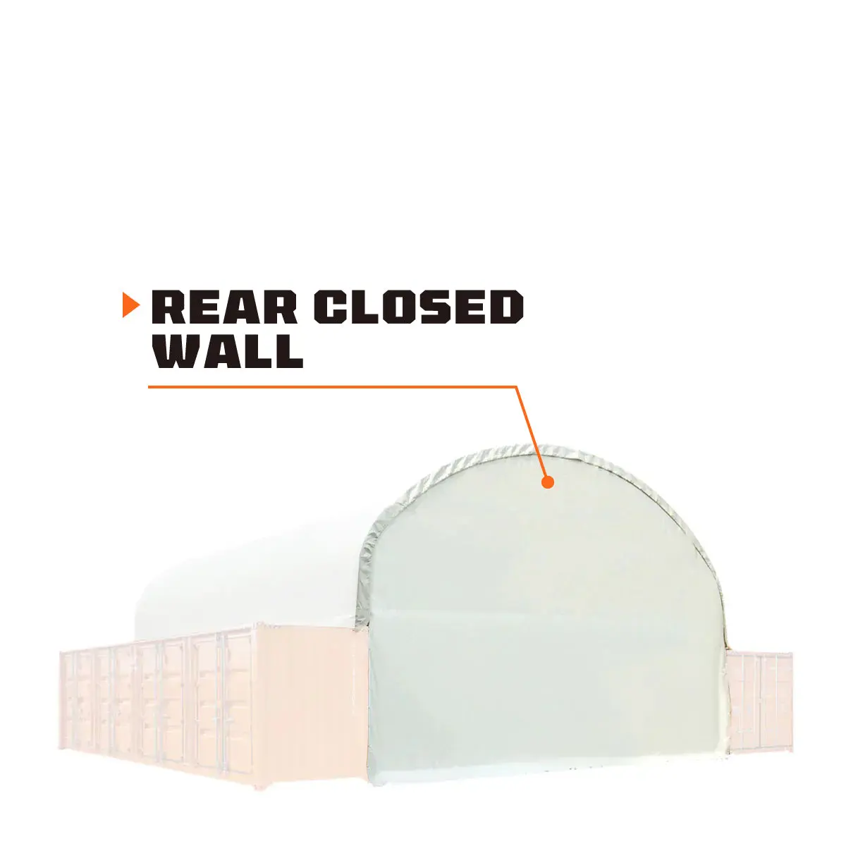 Back End Wall Kit, Compatible with TMG-DT4041C and DT4041CF container shelters installed with the standard height containers (8'6"), TMG-DT40BW8V - Image 2