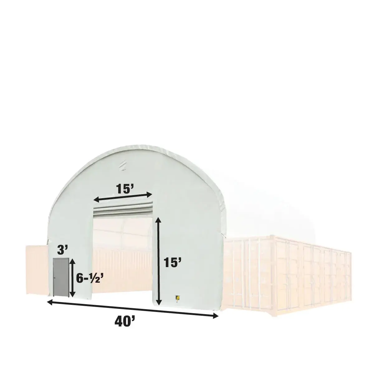 Front End Wall Kit, Compatible with TMG-DT4041C and DT4041CF container shelters installed with the standard height containers (8'6"), TMG-DT40FW8V - Image 4