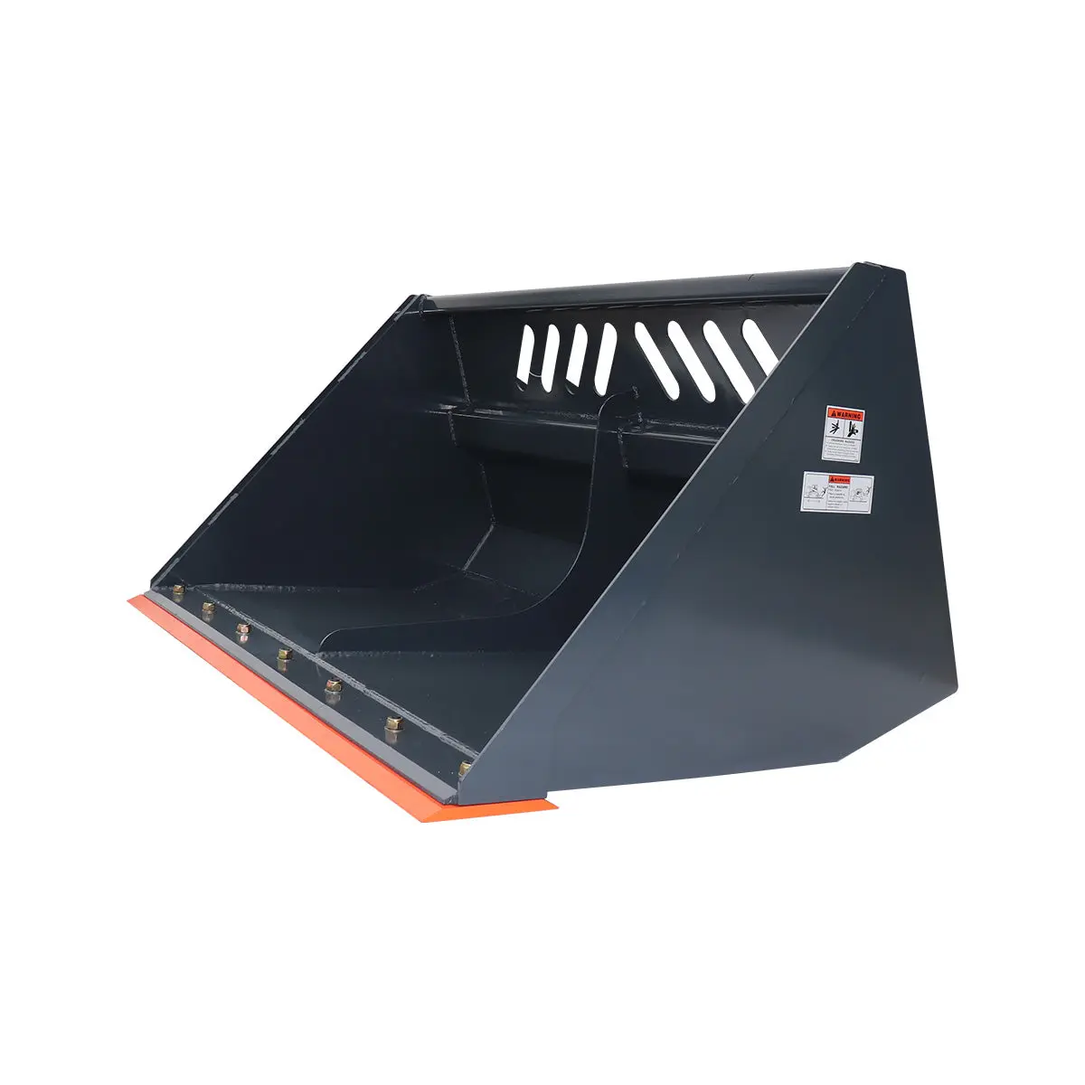 Heavy-Duty 60" Skid Steer Snow/Mulch Bucket, Bolt-On Cut Edge, 1500-lb Weight Capacity, Universal Quick Mount, TMG-SN60 - Image 6