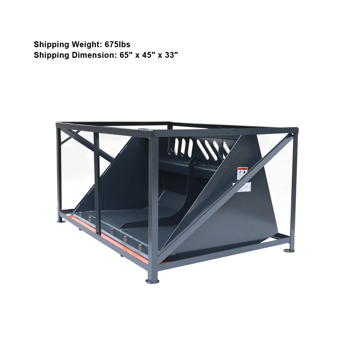Heavy-Duty 60" Skid Steer Snow/Mulch Bucket, Bolt-On Cut Edge, 1500-lb Weight Capacity, Universal Quick Mount, TMG-SN60 - Image 8