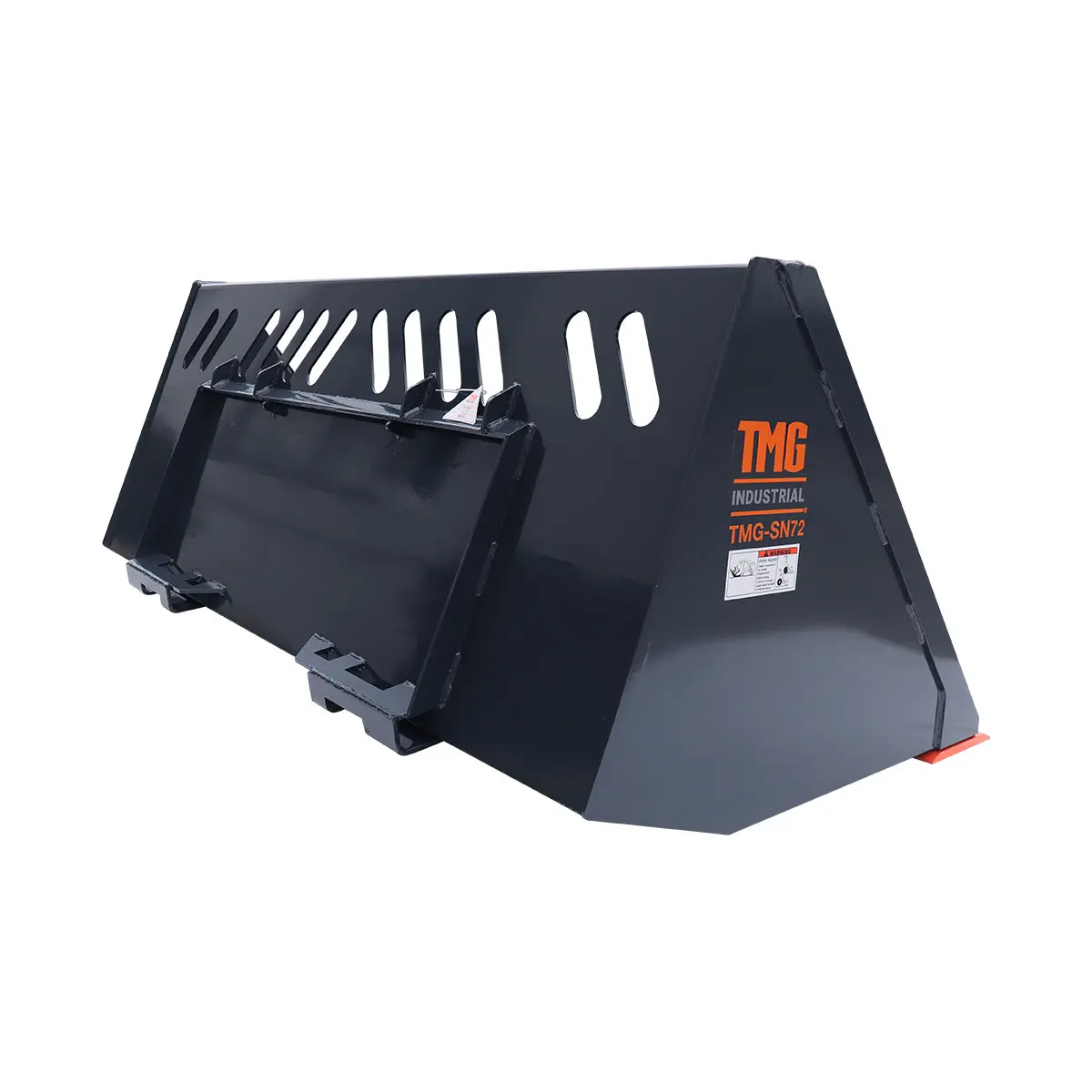 Heavy-Duty 72" Skid Steer Snow/Mulch Bucket, Bolt-On Cut Edge, 1500-lb Weight Capacity, Universal Quick Mount, TMG-SN72 - Image 11