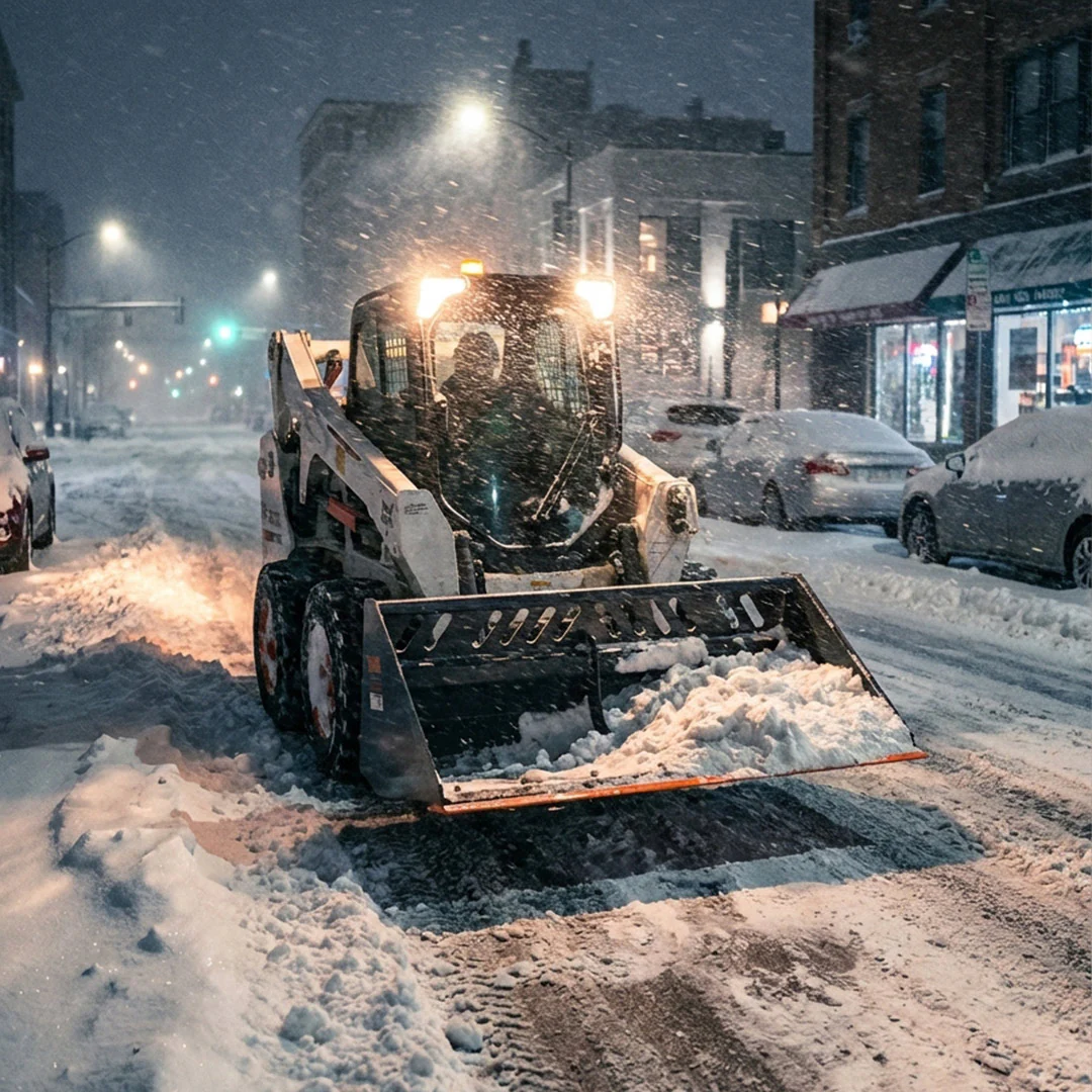 Heavy-Duty 72" Skid Steer Snow/Mulch Bucket, Bolt-On Cut Edge, 1500-lb Weight Capacity, Universal Quick Mount, TMG-SN72 - Image 3