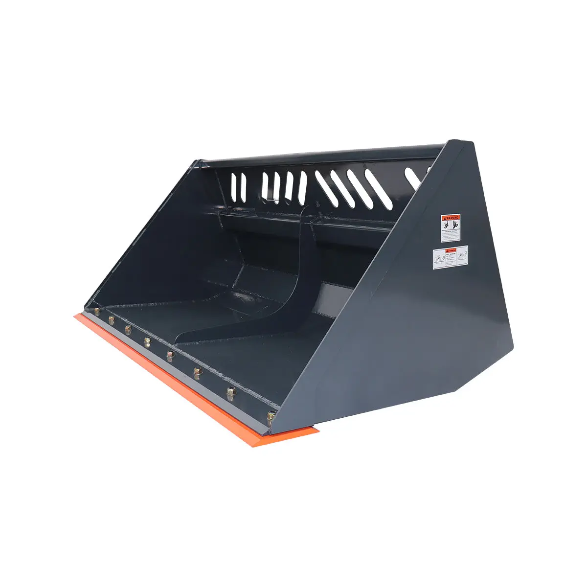 Heavy-Duty 72" Skid Steer Snow/Mulch Bucket, Bolt-On Cut Edge, 1500-lb Weight Capacity, Universal Quick Mount, TMG-SN72 - Image 5