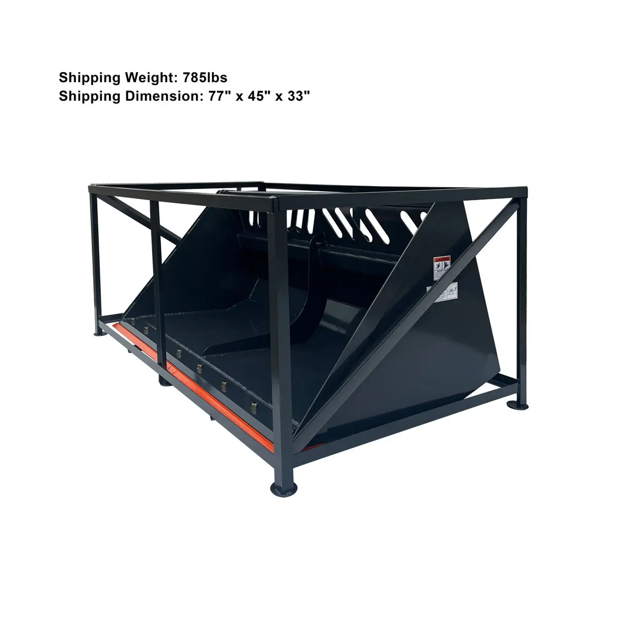 Heavy-Duty 72" Skid Steer Snow/Mulch Bucket, Bolt-On Cut Edge, 1500-lb Weight Capacity, Universal Quick Mount, TMG-SN72 - Image 9